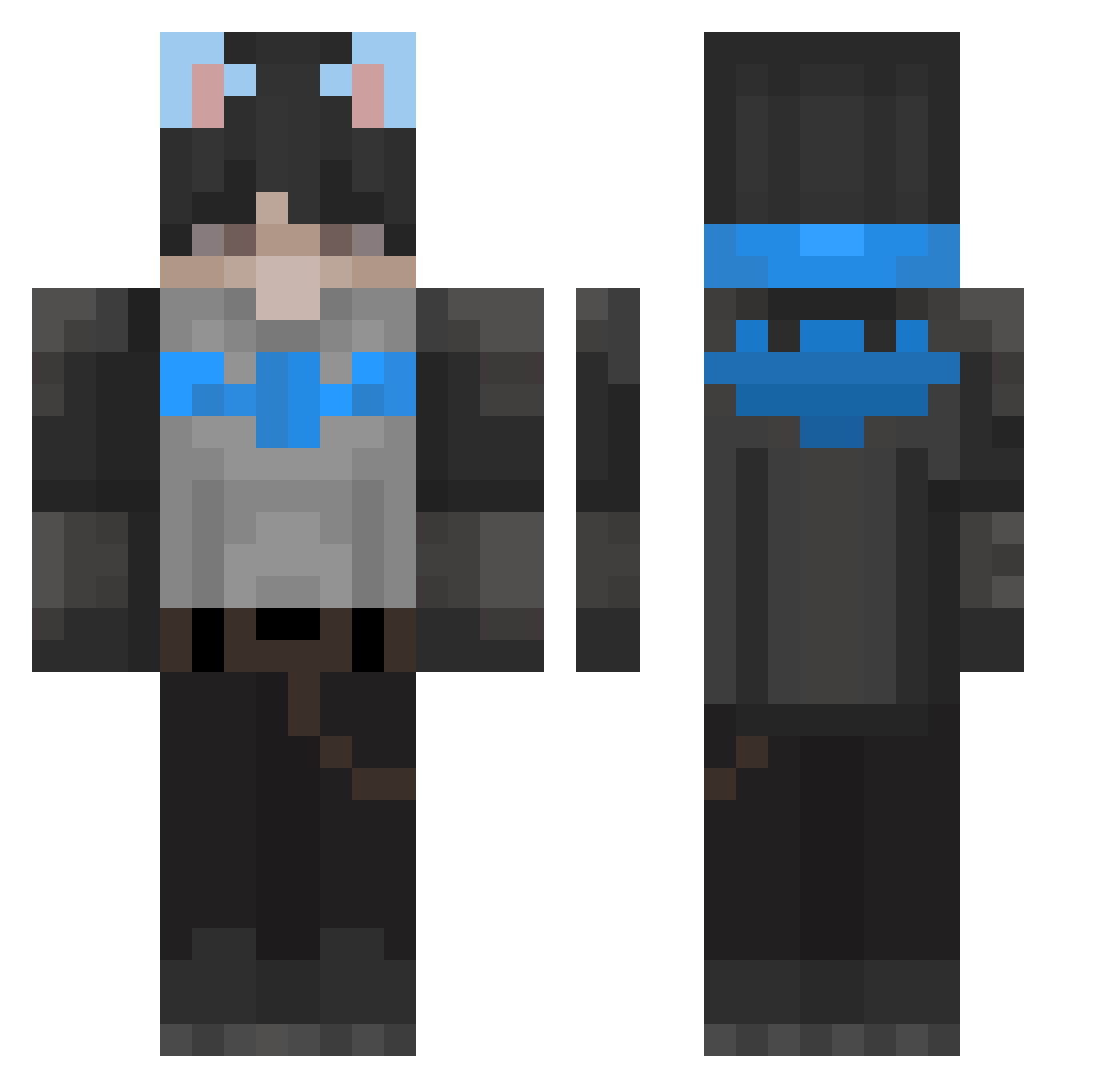 craftedboge Minecraft skin, front and back view