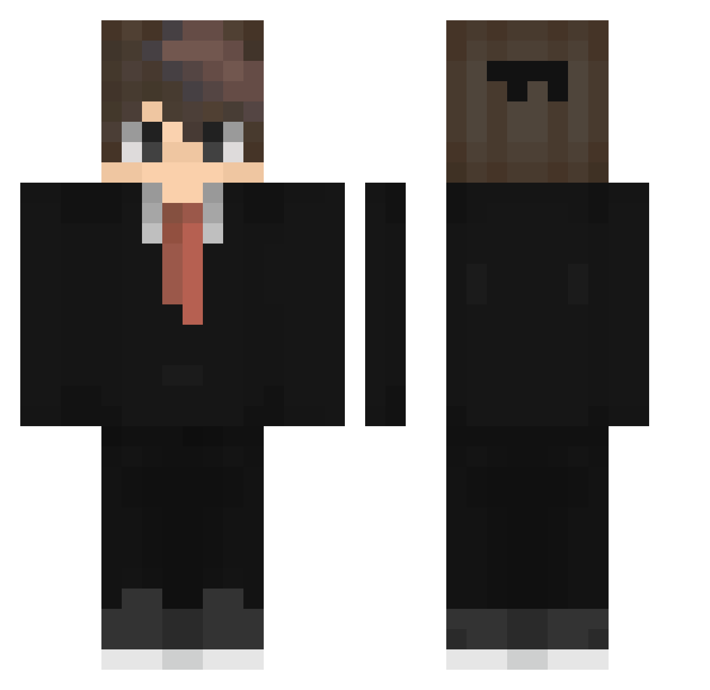 Kisukeee Minecraft skin, front and back view