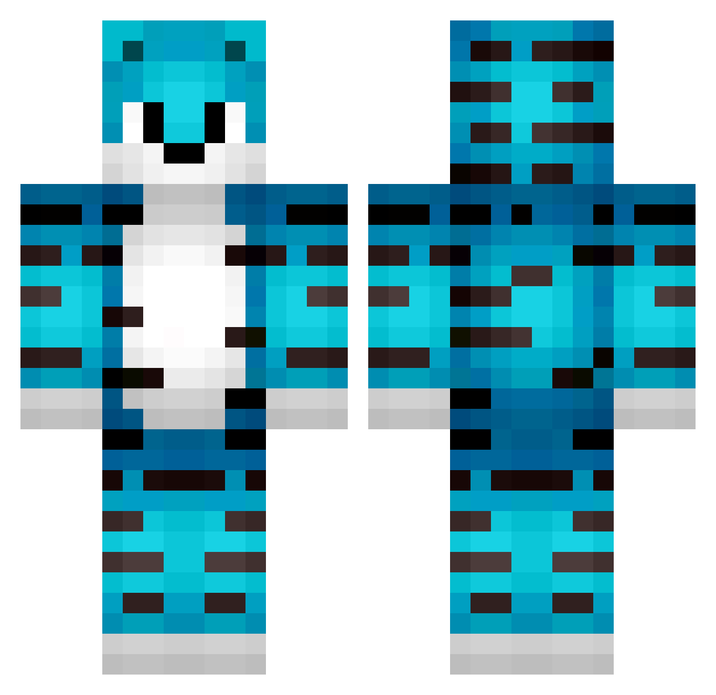 oDEoN Minecraft skin, front and back view