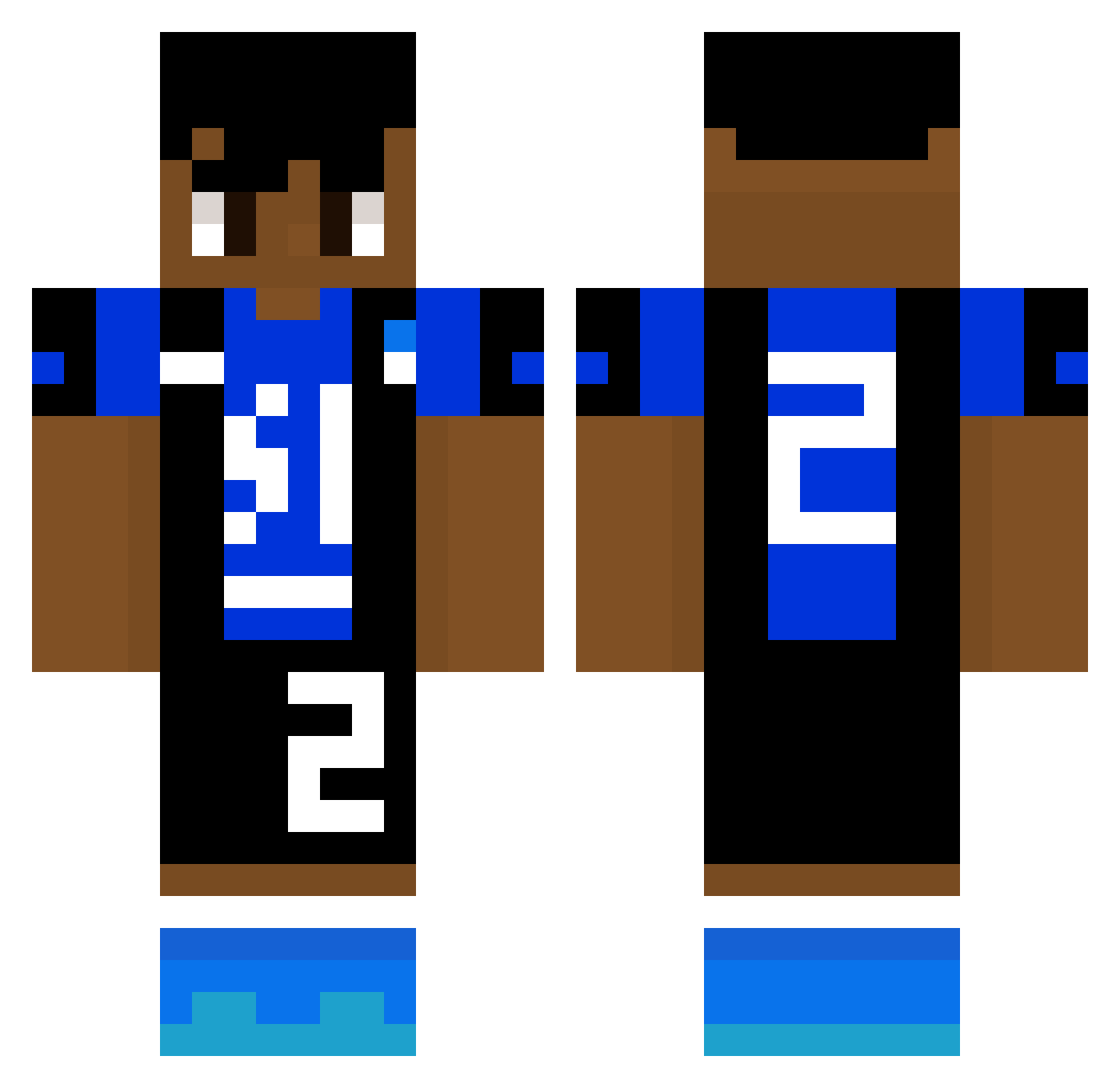 zFlevo Minecraft skin, front and back view