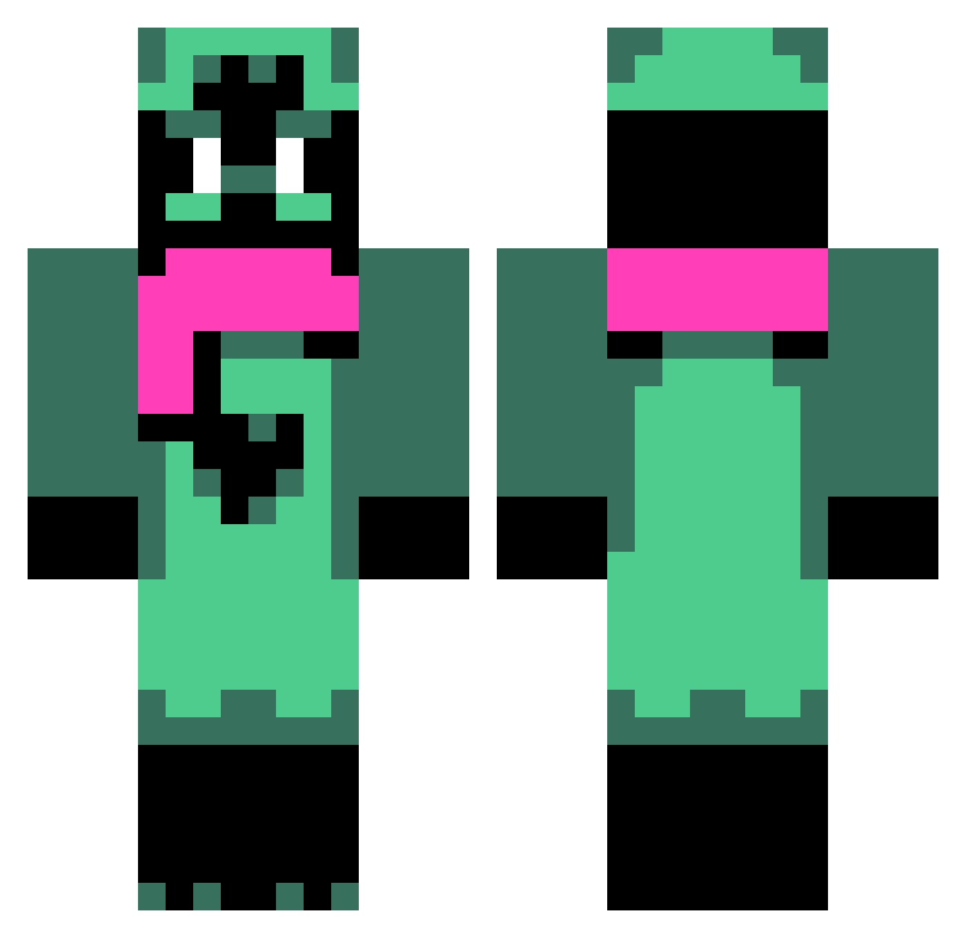 SekiNoodles Minecraft skin, front and back view
