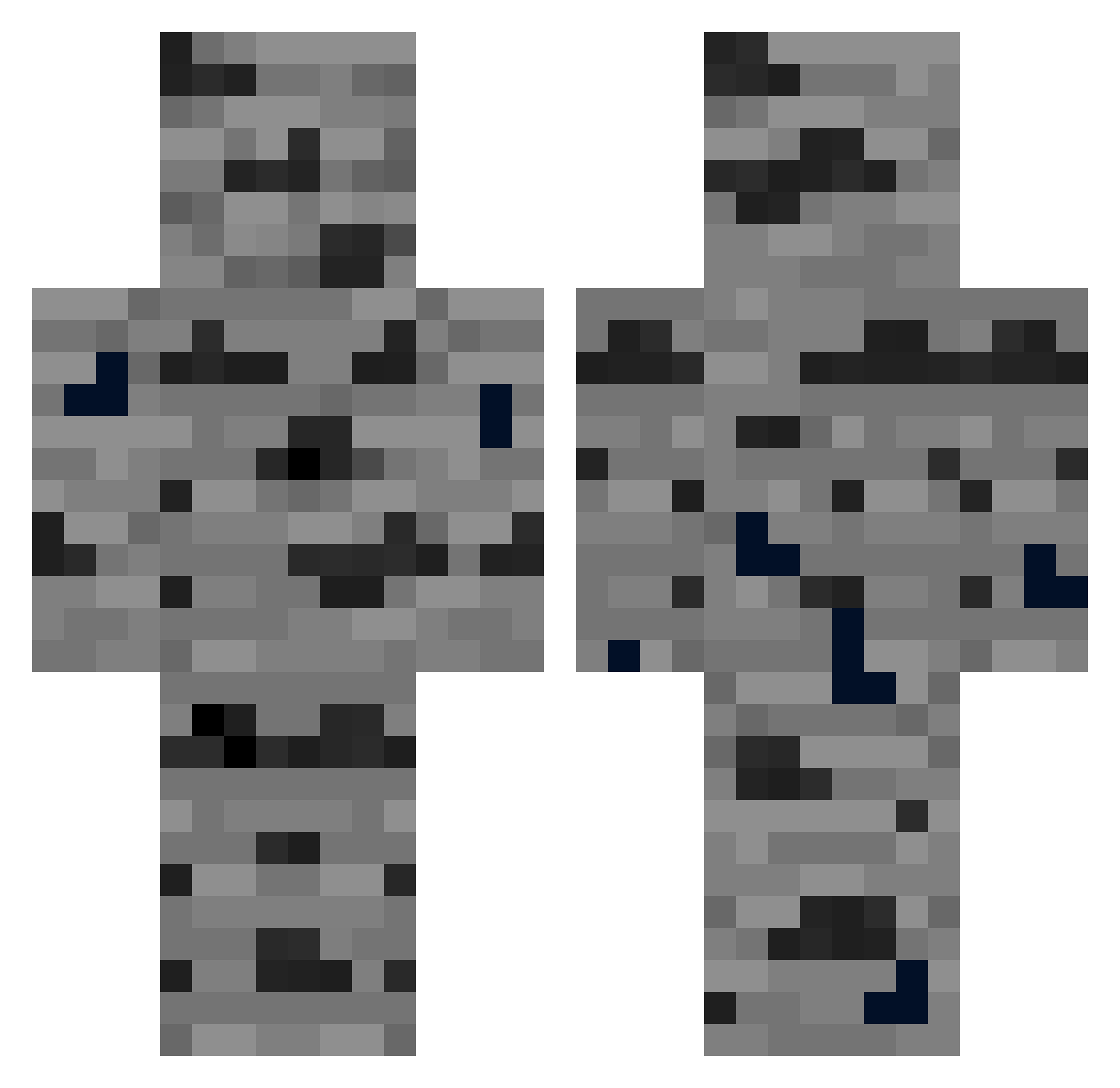Coalba06 Minecraft skin, front and back view