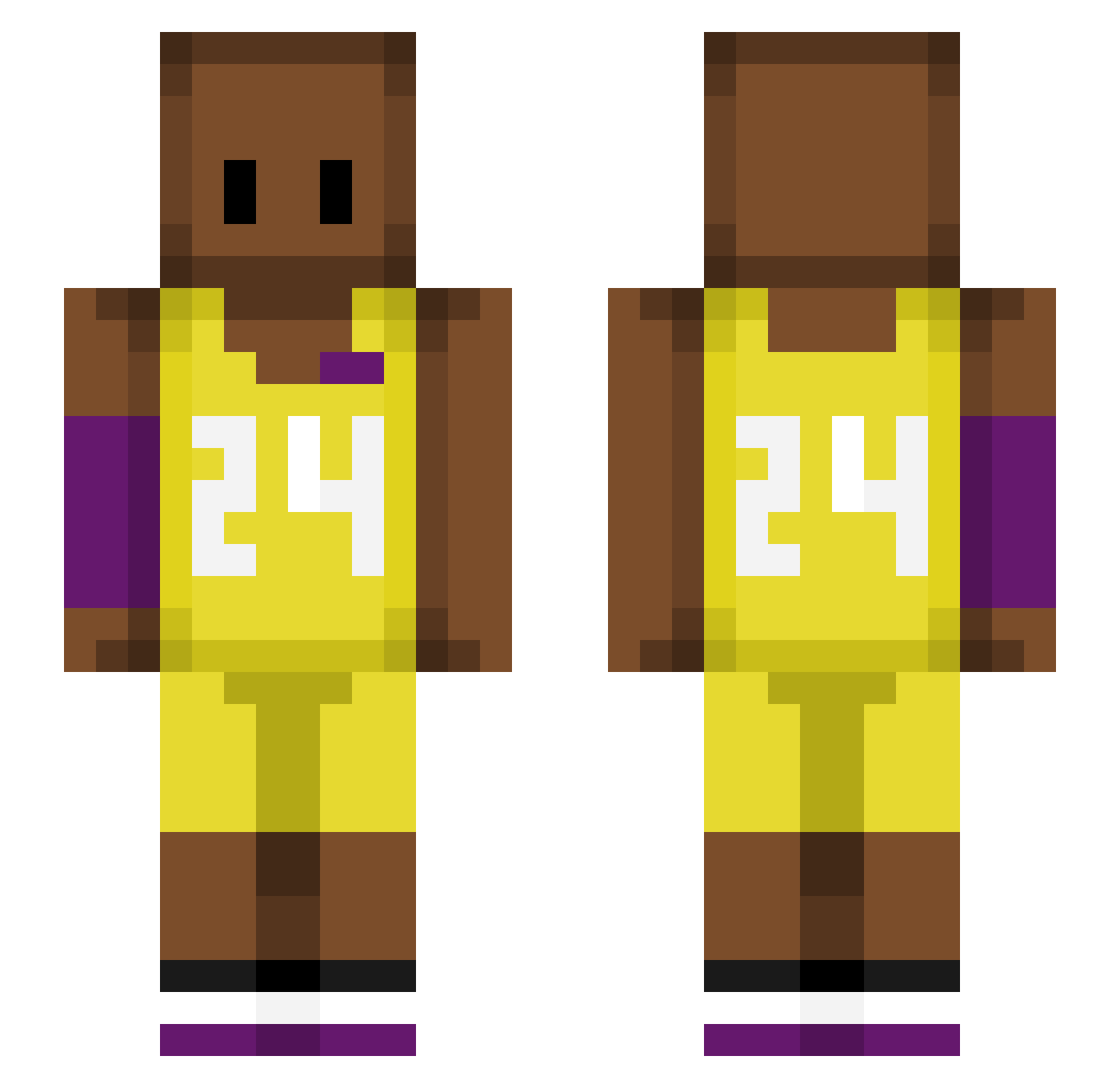 JimmyHaber Minecraft skin, front and back view
