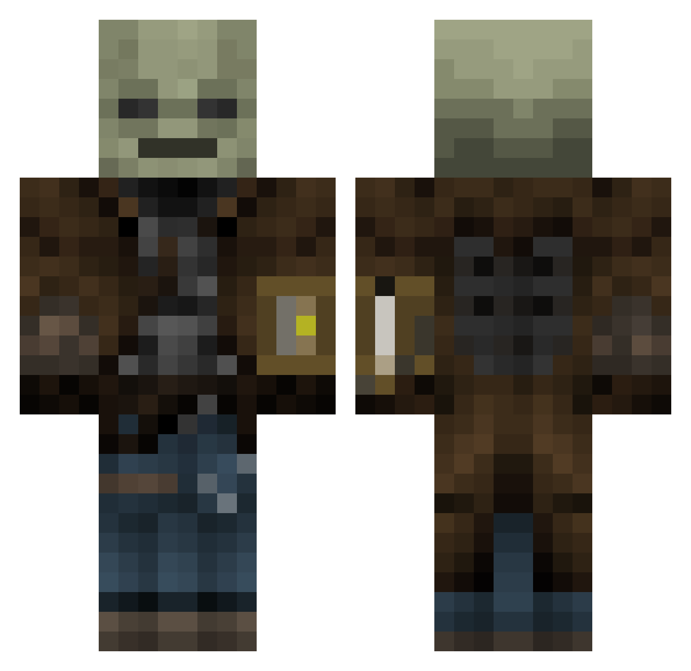 SwaGVI Minecraft skin, front and back view