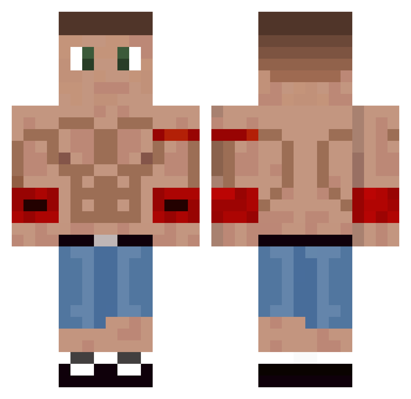 SkaiiN Minecraft skin, front and back view
