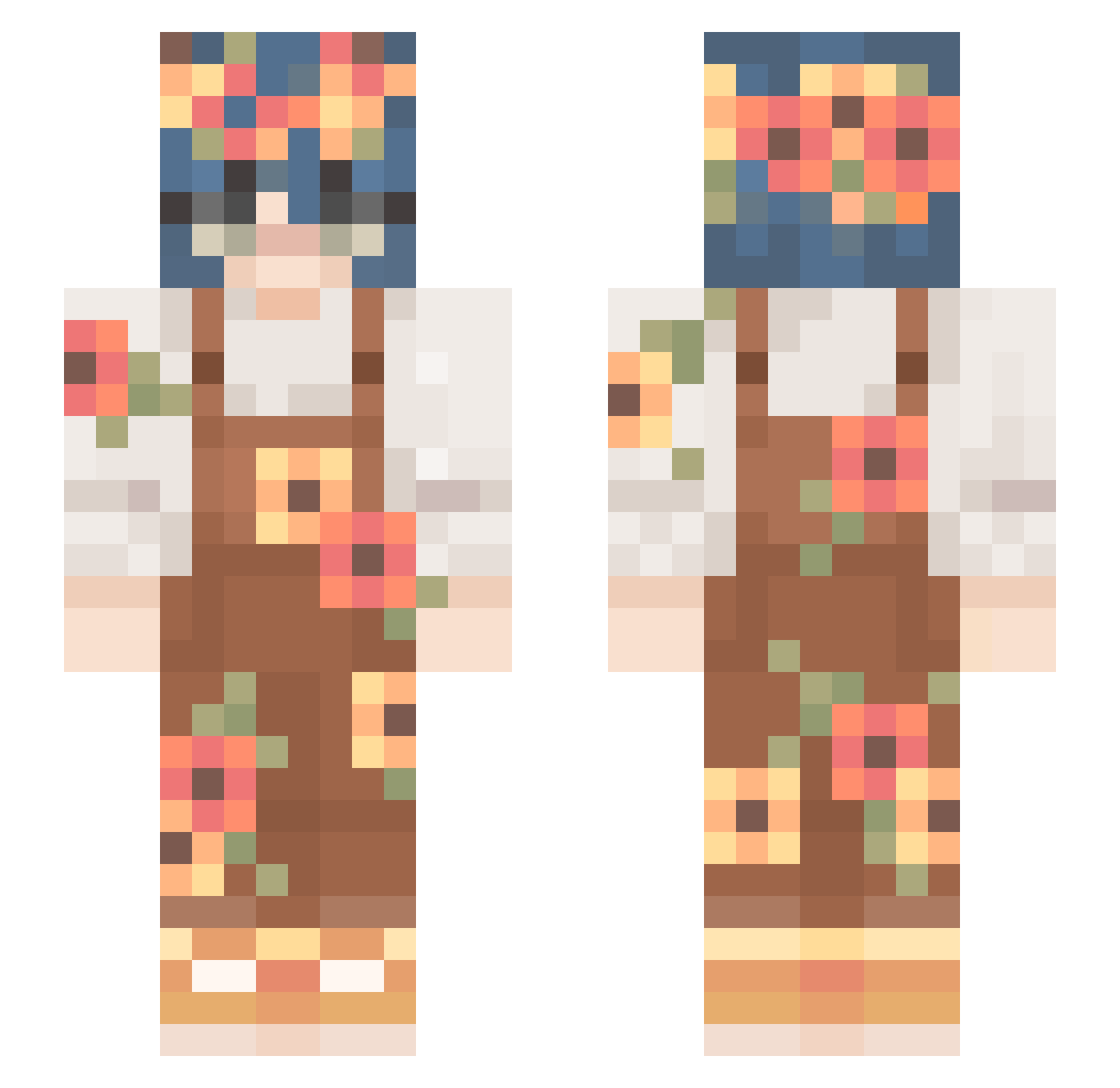 SweetExit Minecraft skin, front and back view