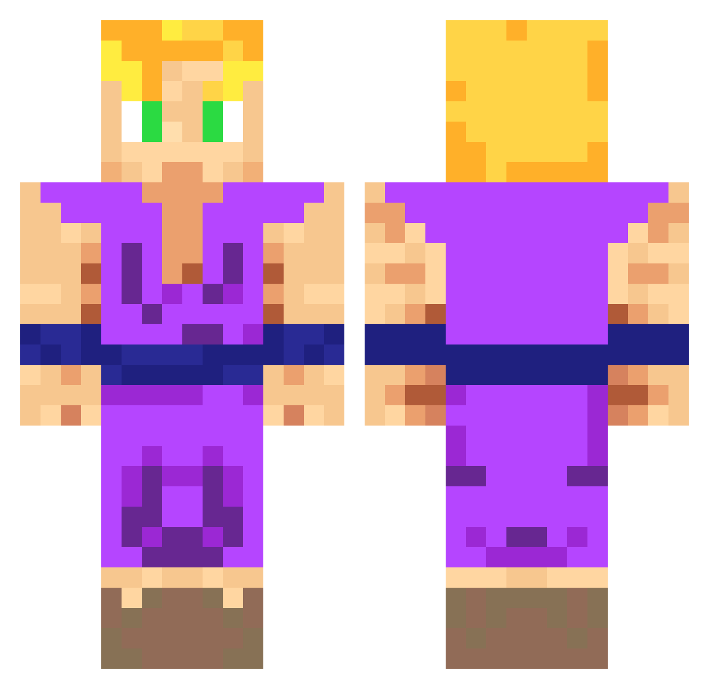 DtD Minecraft skin, front and back view
