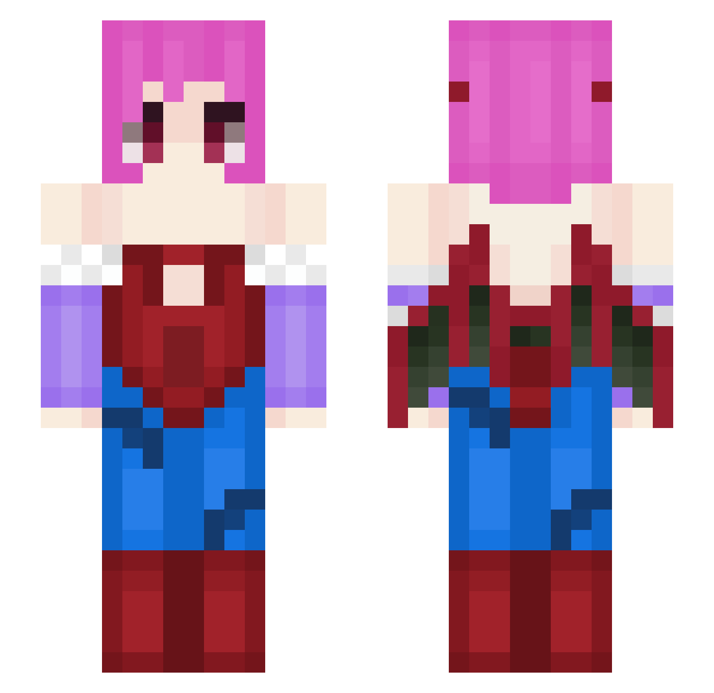 Vampire_Savior Minecraft skin, front and back view