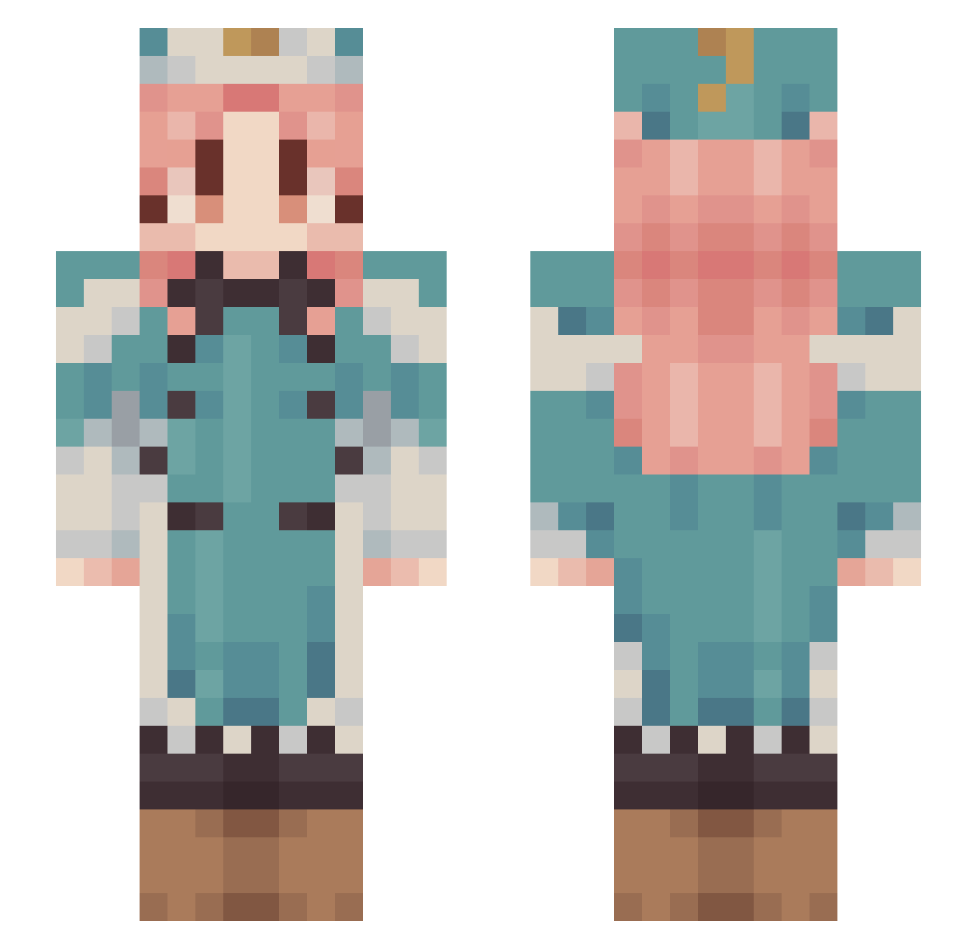 jaazo Minecraft skin, front and back view