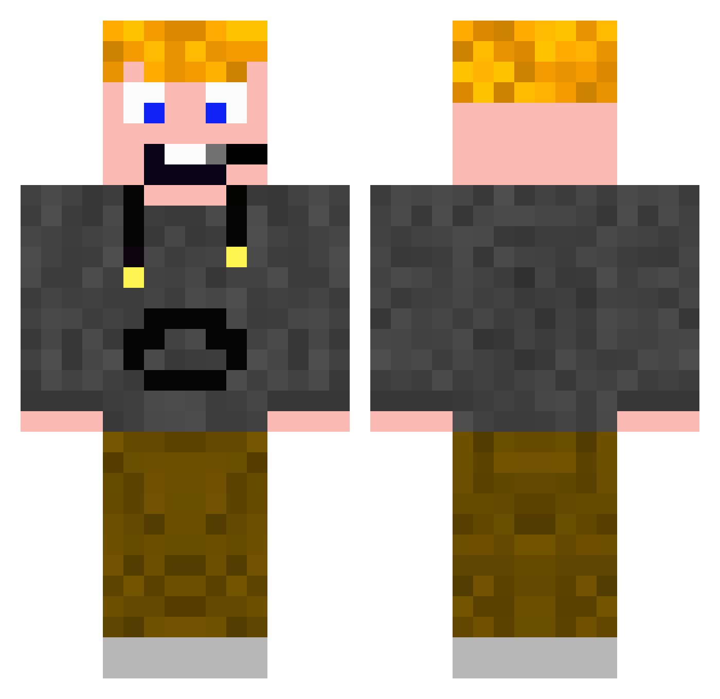 Kefkooo Minecraft skin, front and back view