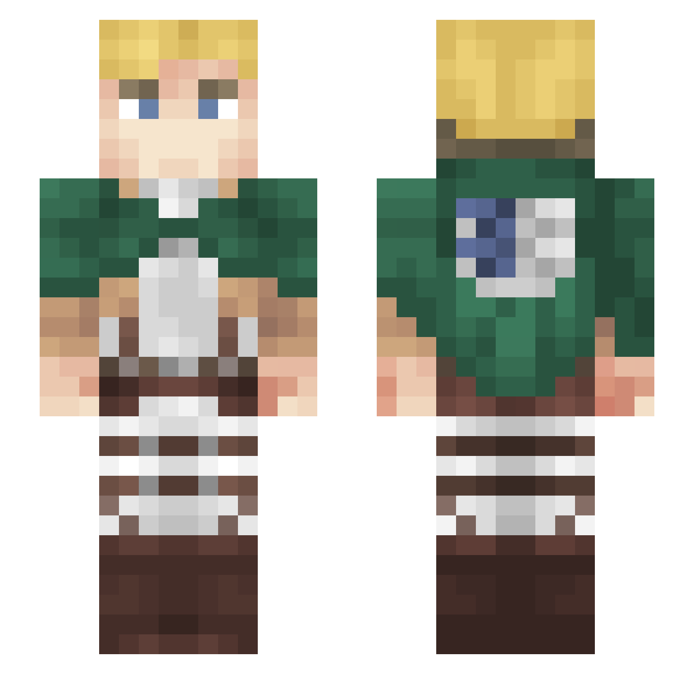 McLeishclan Minecraft skin, front and back view