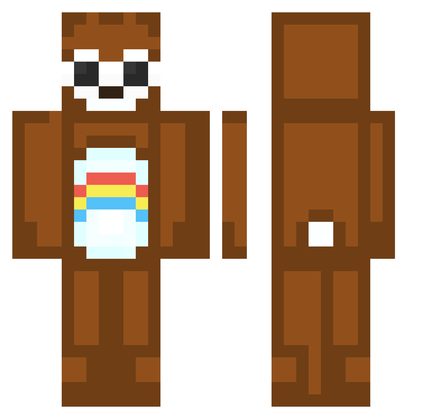 DeneDPostduif Minecraft skin, front and back view