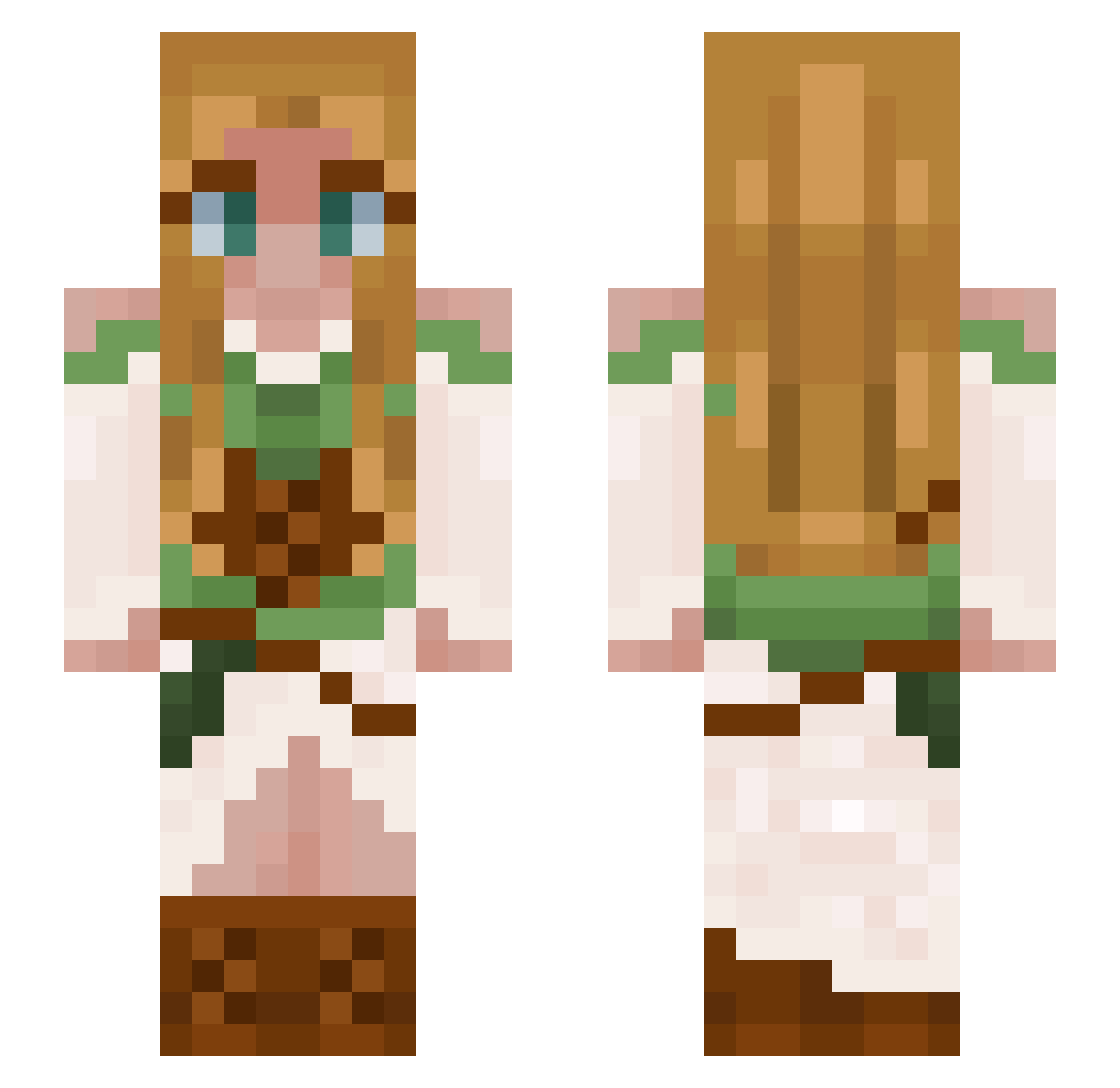 recklessriles Minecraft skin, front and back view