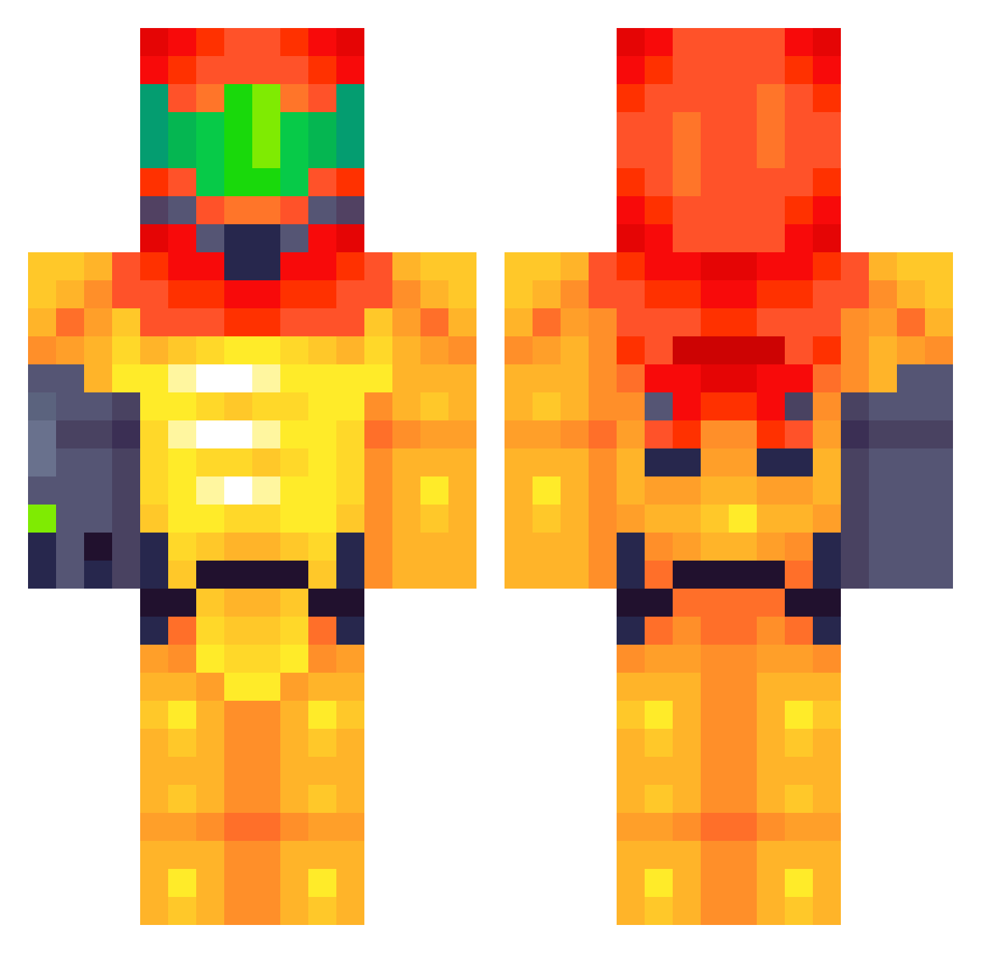 Chawizawd Minecraft skin, front and back view
