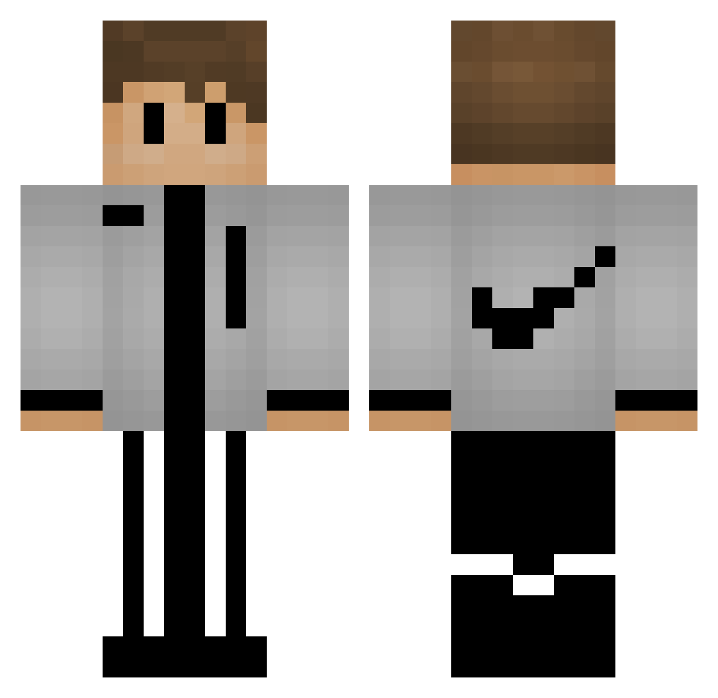 Reproved Minecraft skin, front and back view