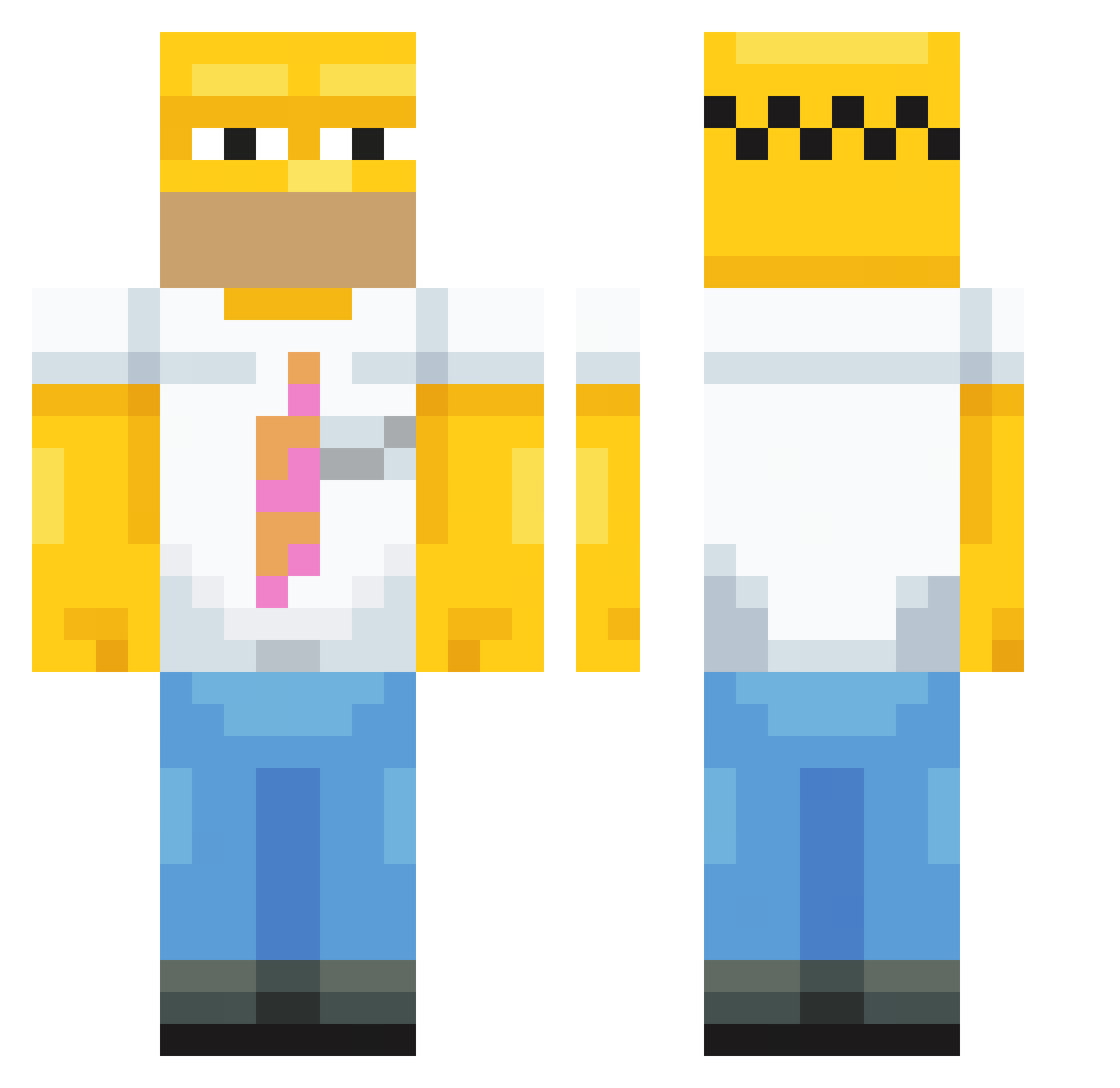 ShookyYoongi Minecraft skin, front and back view