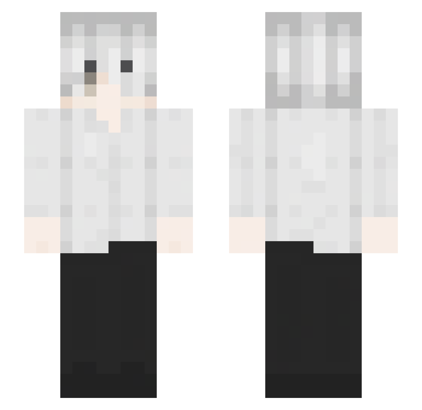 yuw1en Minecraft skin, front and back view