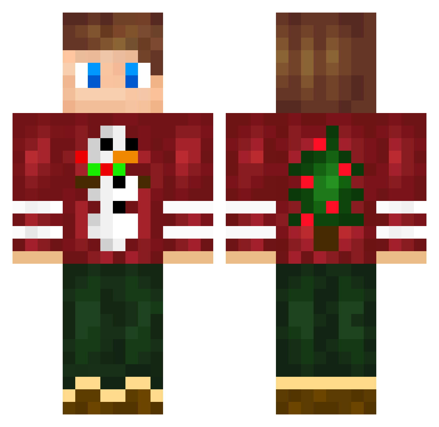 ACTTOO Minecraft skin, front and back view