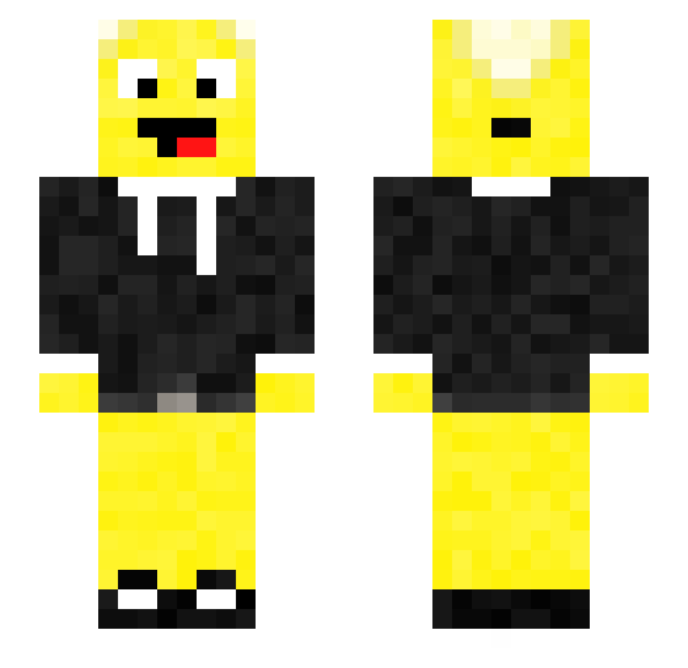 papparobbie Minecraft skin, front and back view
