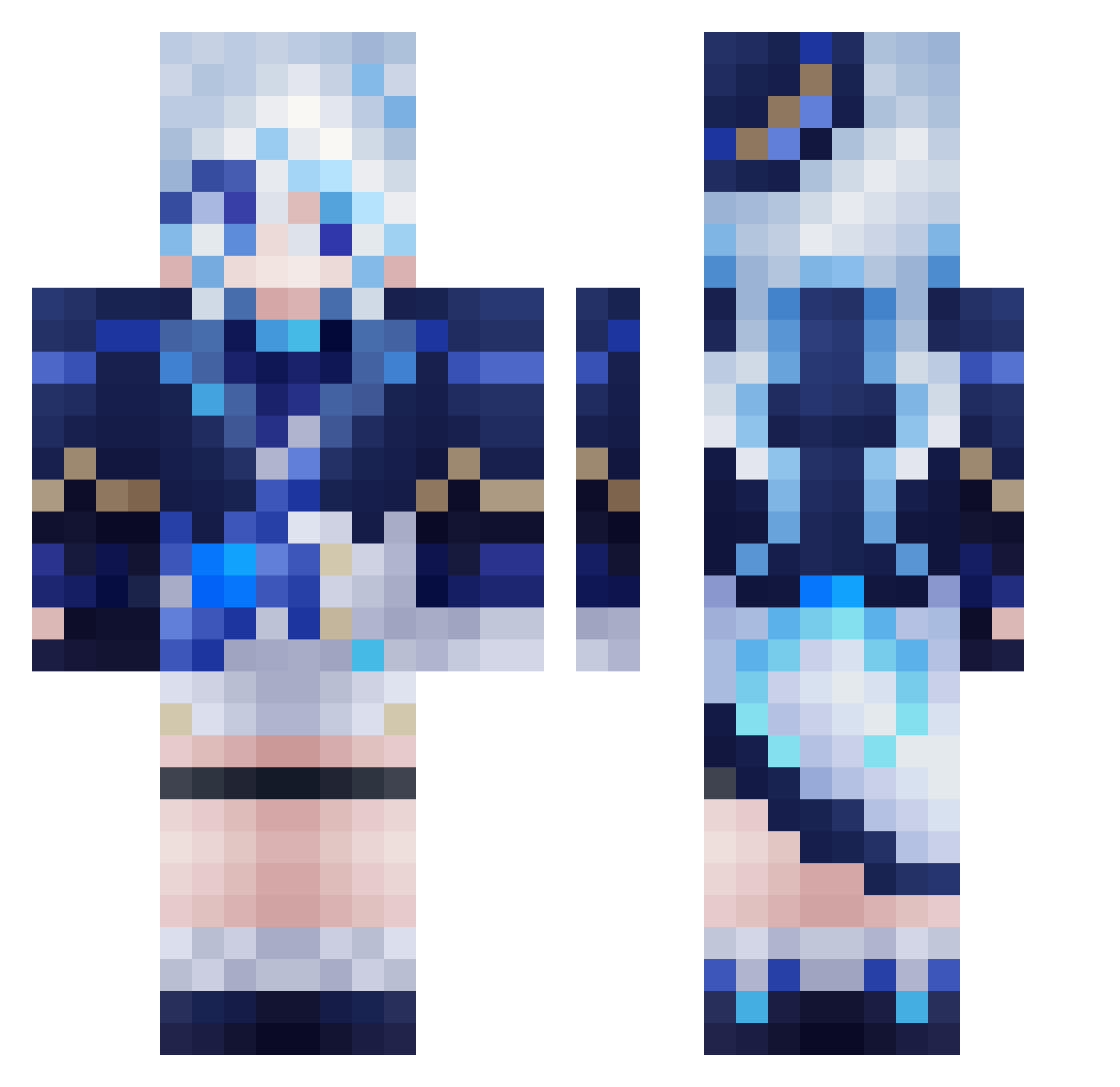 Sunvo Minecraft skin, front and back view