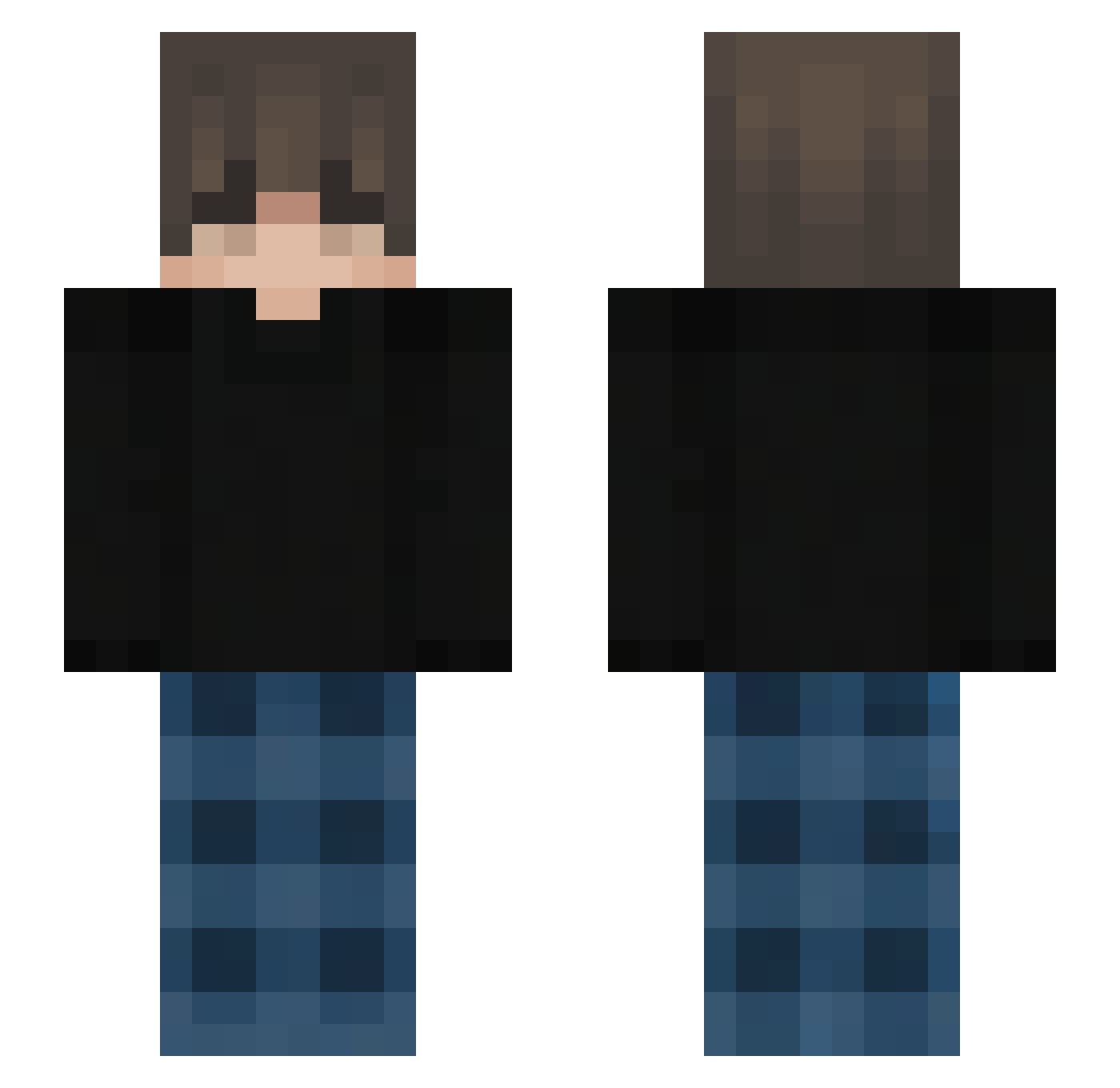 Y3ego Minecraft skin, front and back view