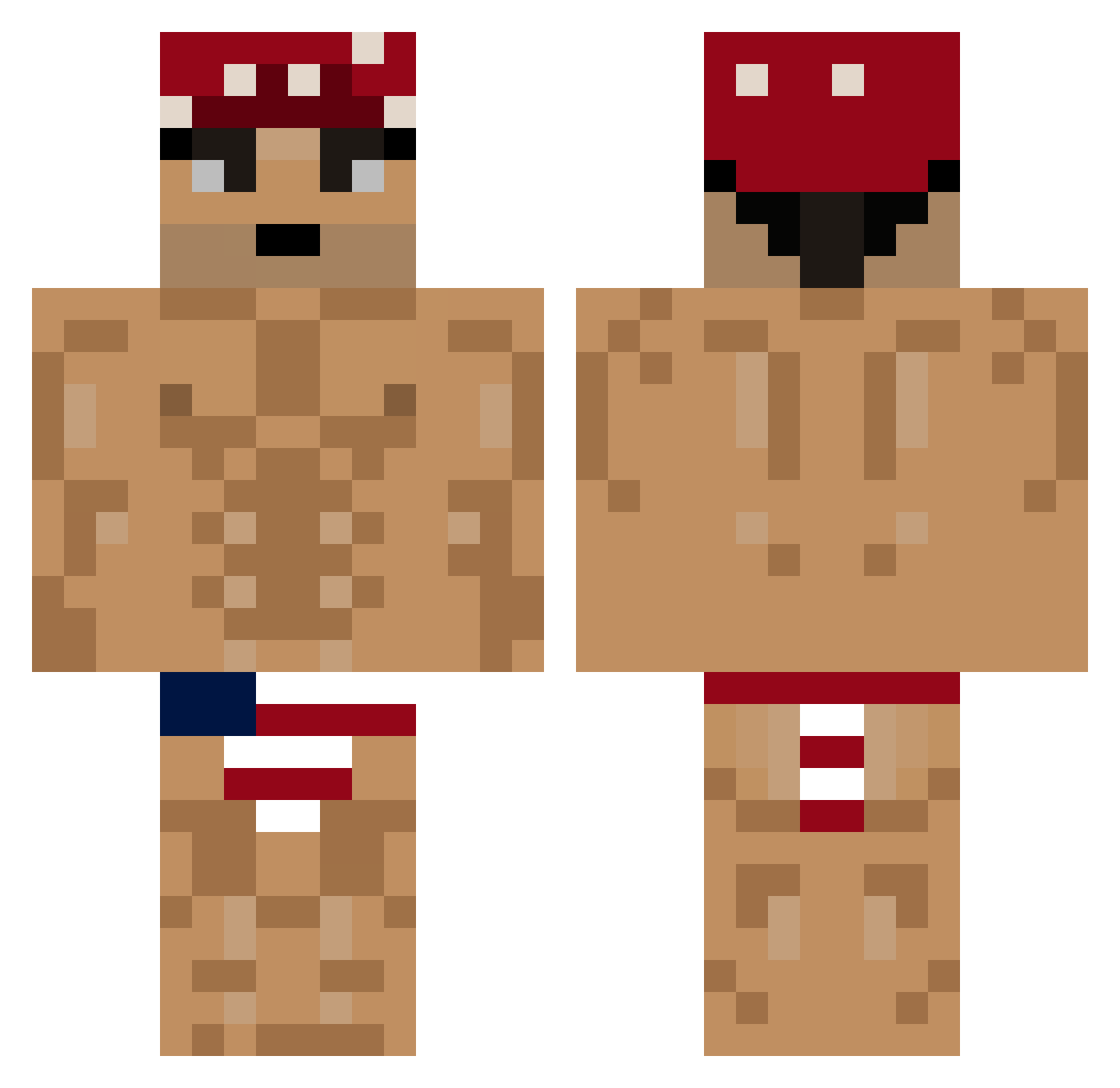 zanderlav Minecraft skin, front and back view