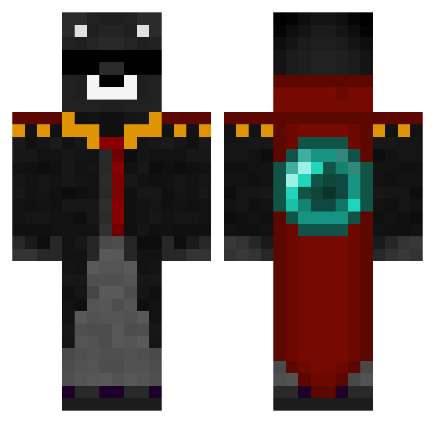 pitudo44 Minecraft skin, front and back view