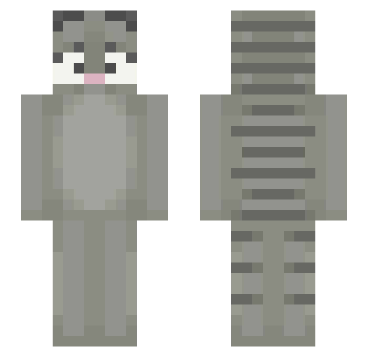 Dodgerbird Minecraft skin, front and back view