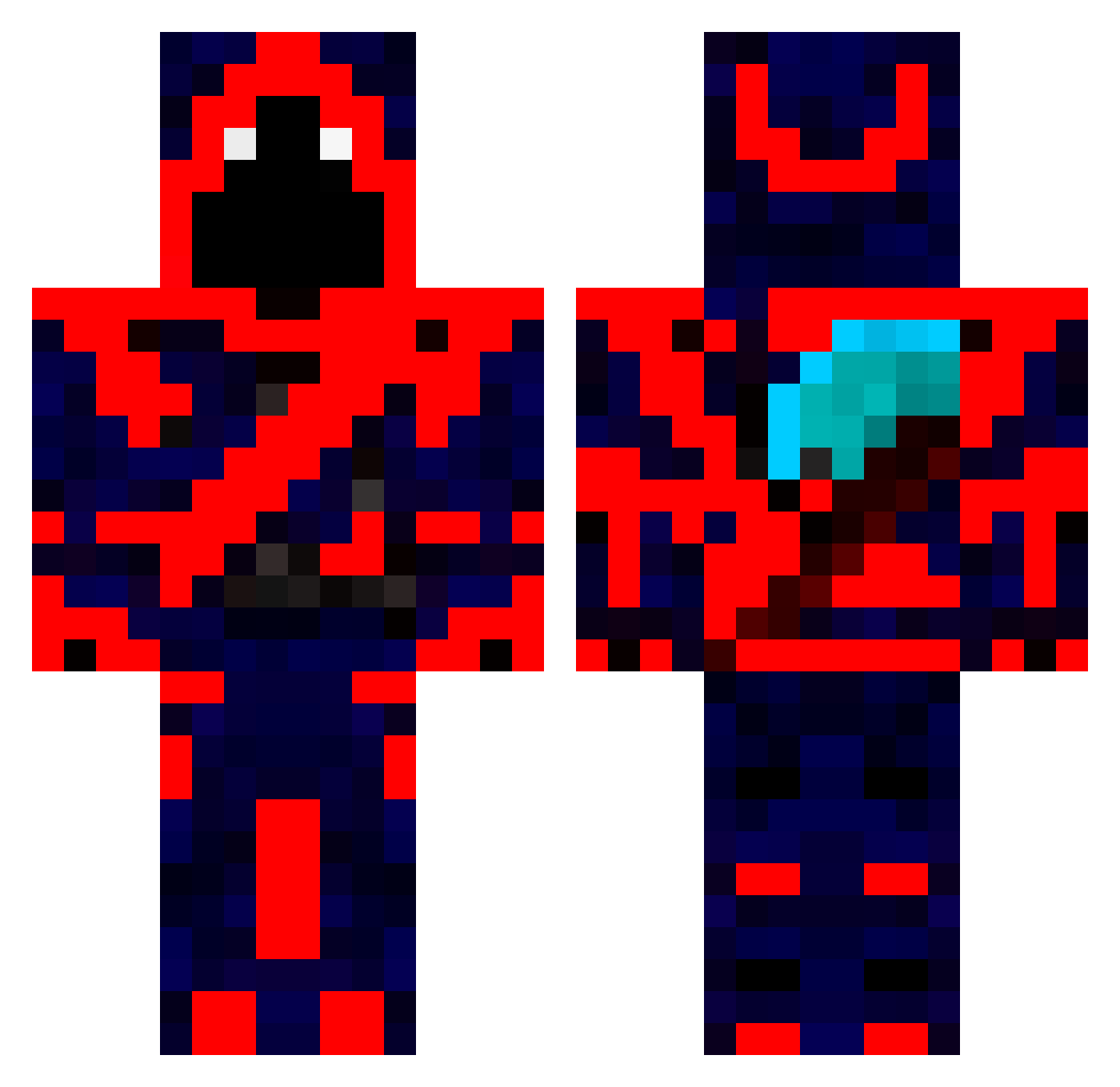 Electricians Minecraft skin, front and back view