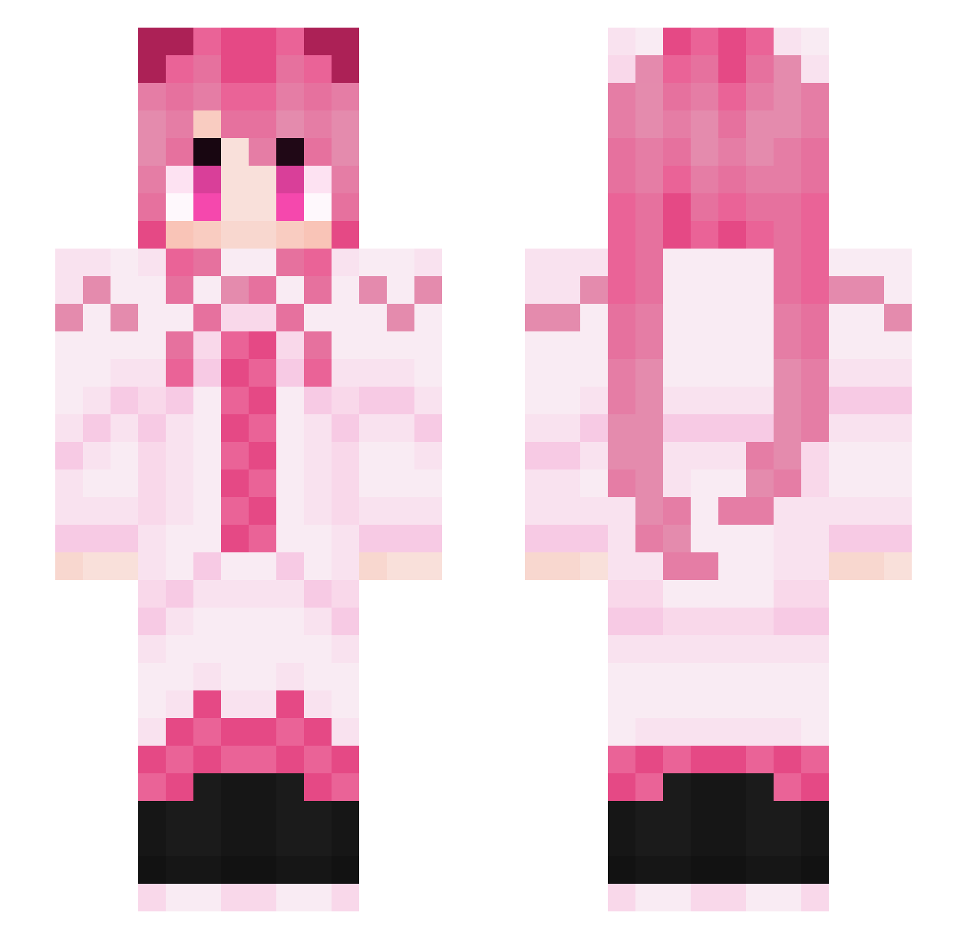 NotLikeICare Minecraft skin, front and back view