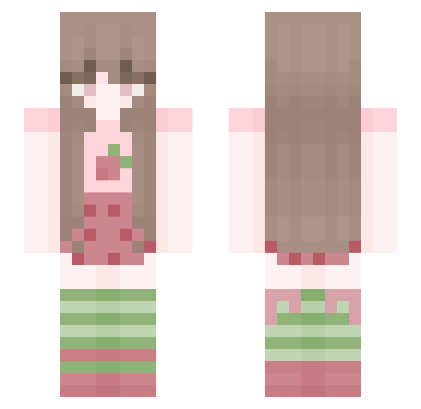 Nerissa_cutiepie Minecraft skin, front and back view