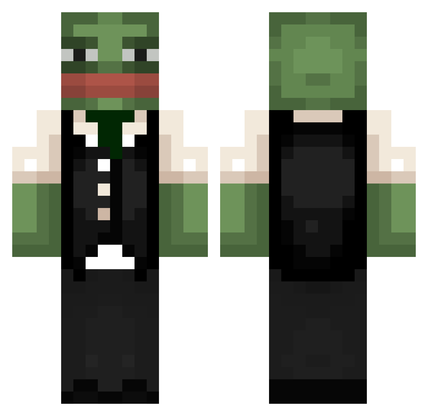 king_creeper227 Minecraft skin, front and back view