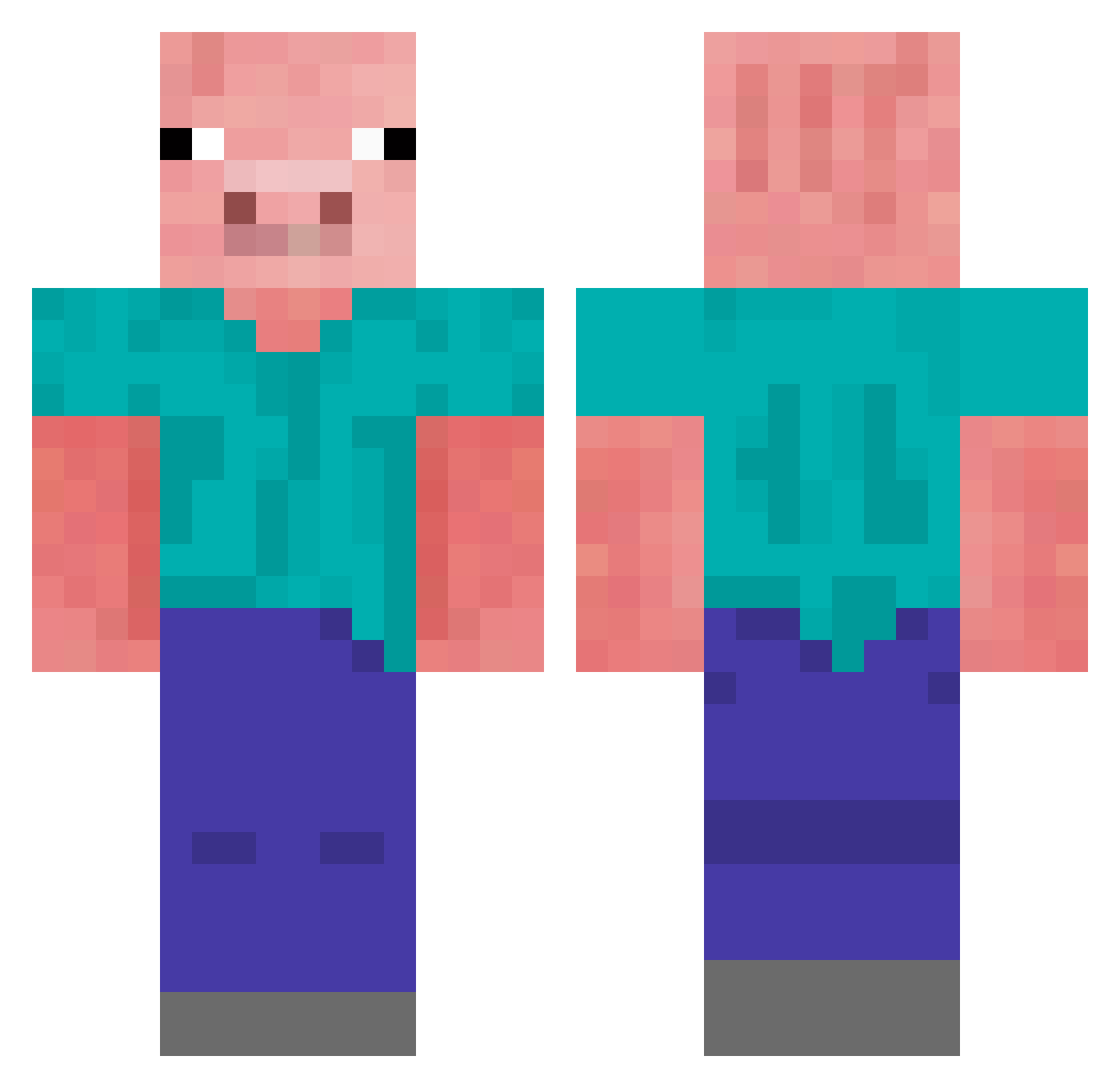 desmondk246 Minecraft skin, front and back view