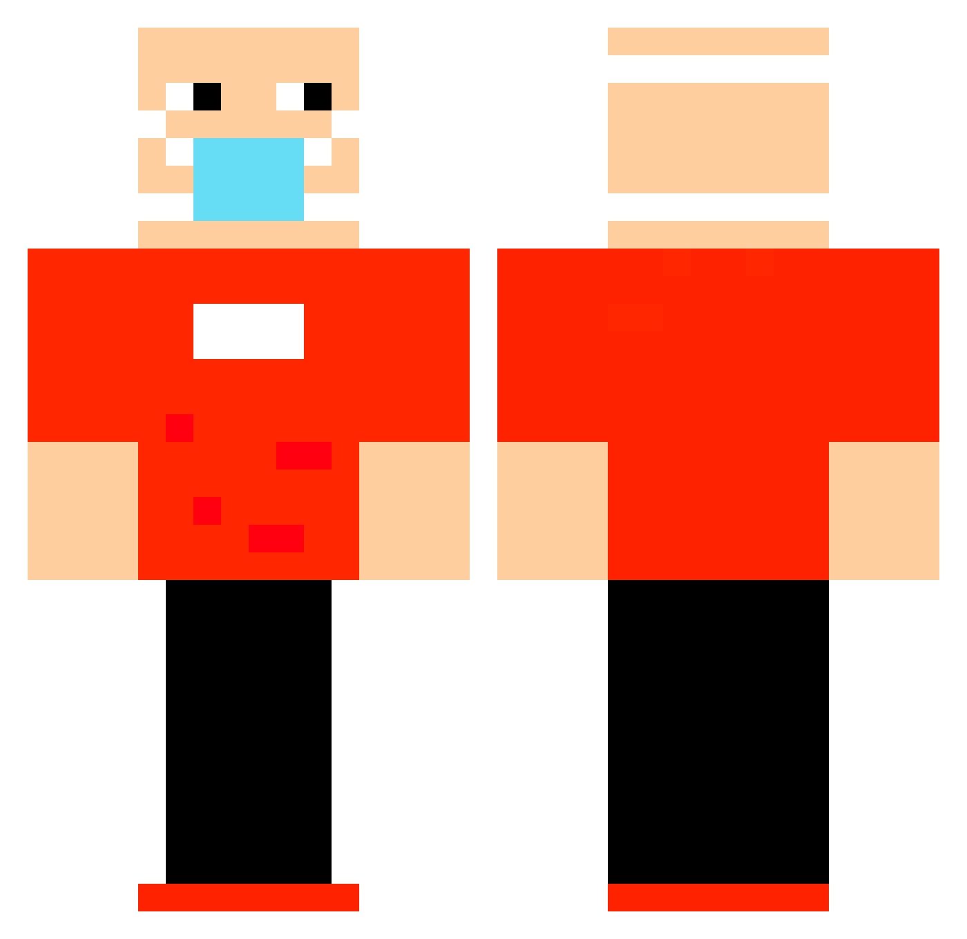 Gironde Minecraft skin, front and back view