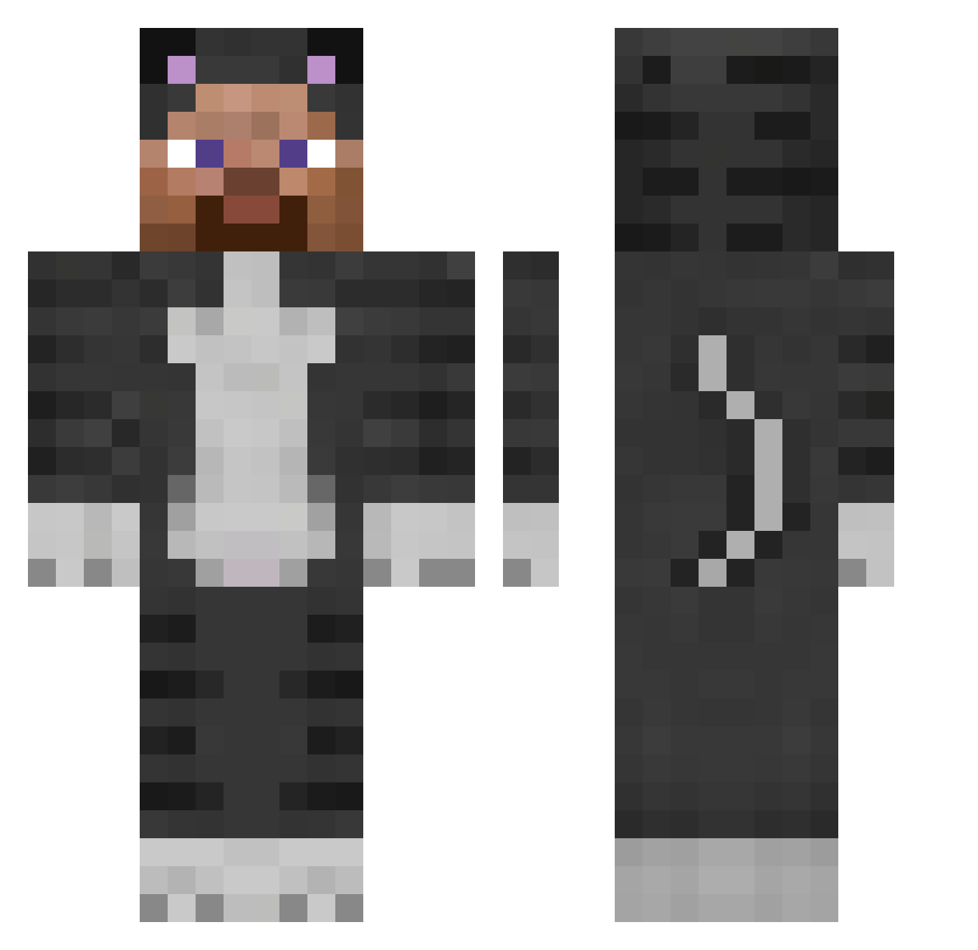 aneling Minecraft skin, front and back view