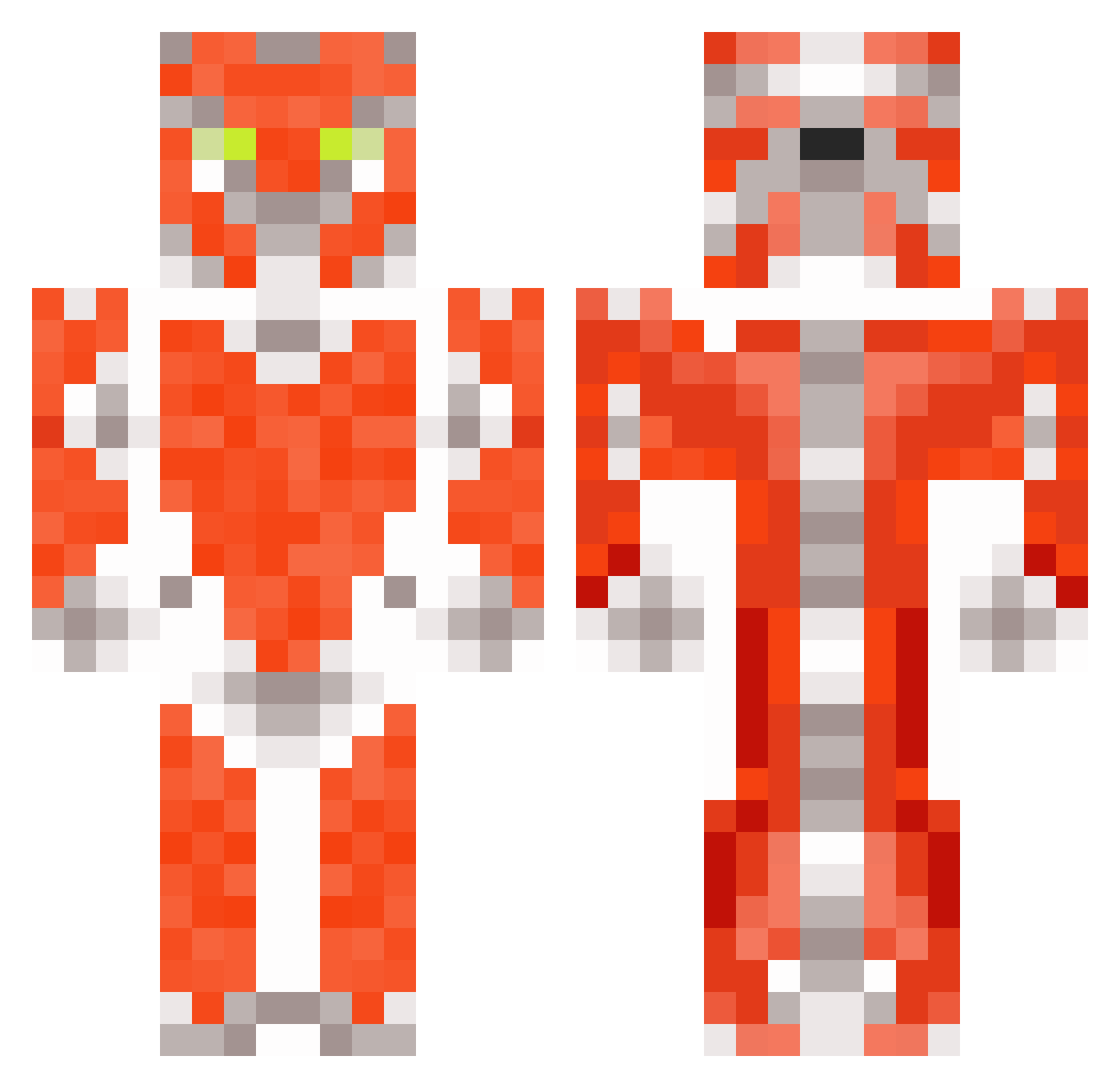 Neorehj Minecraft skin, front and back view