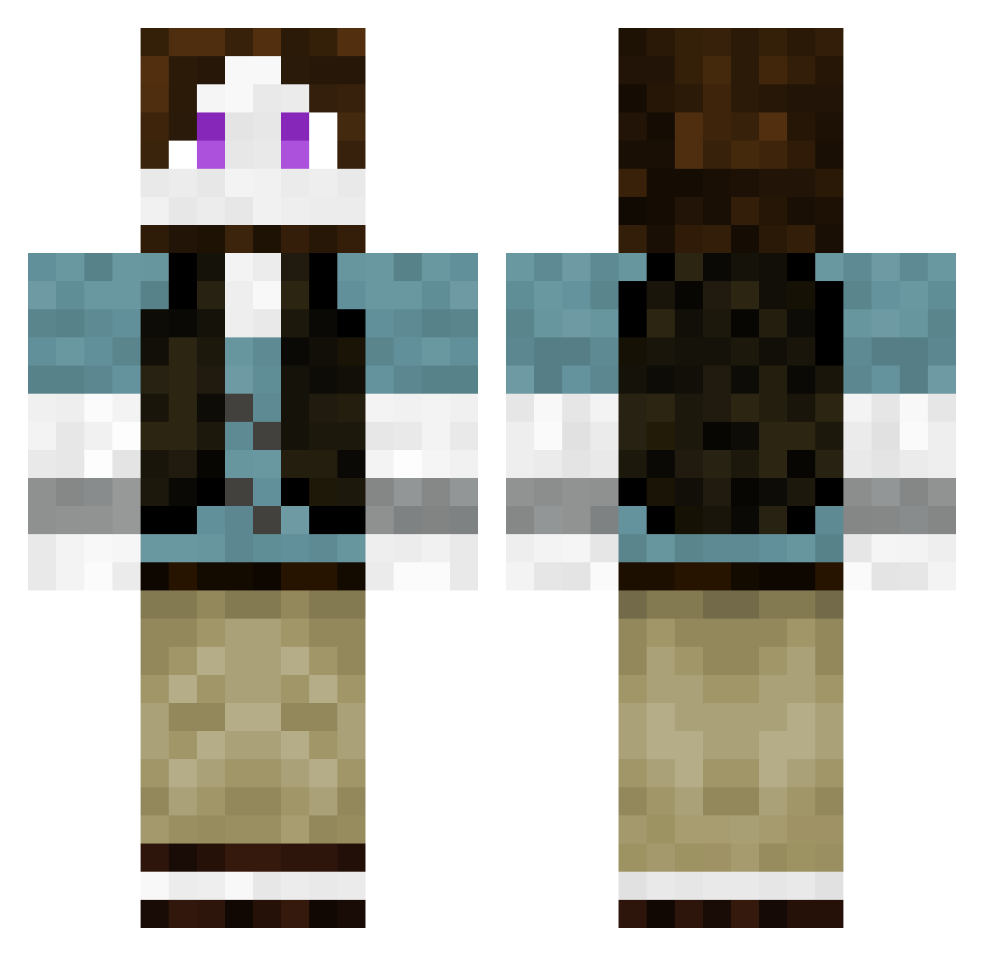Zygoat46 Minecraft skin, front and back view