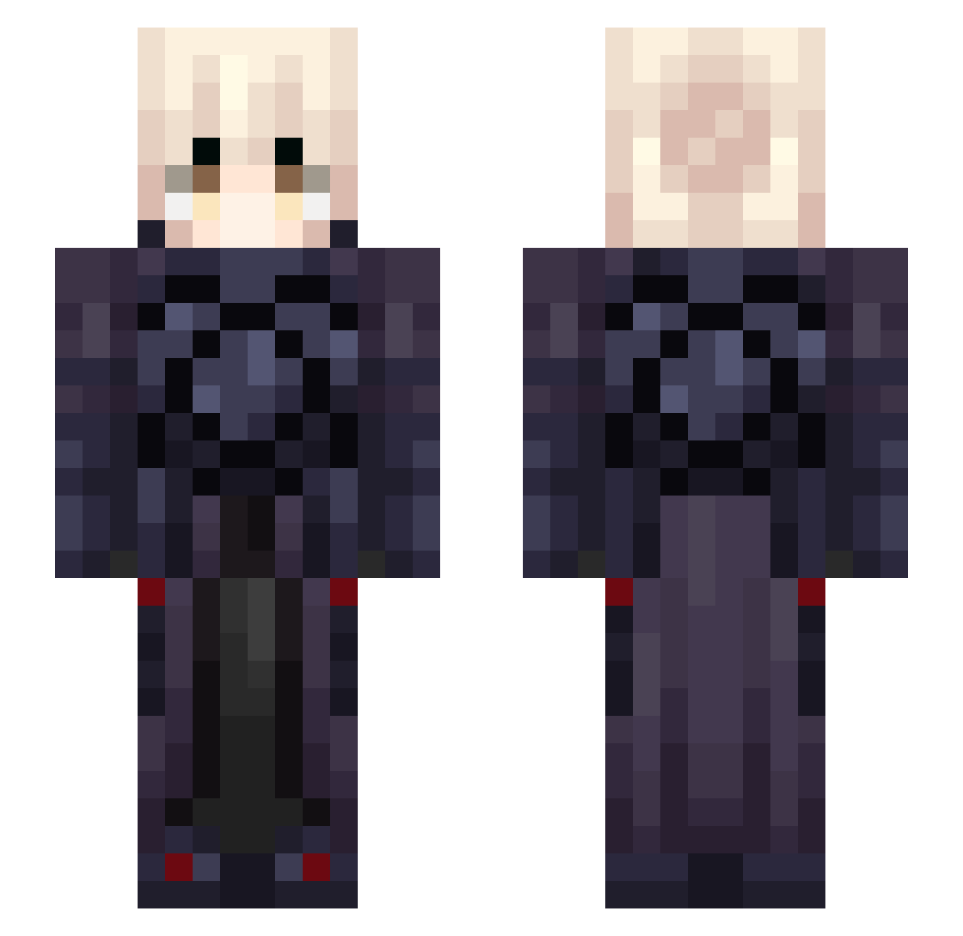 Kynkk Minecraft skin, front and back view