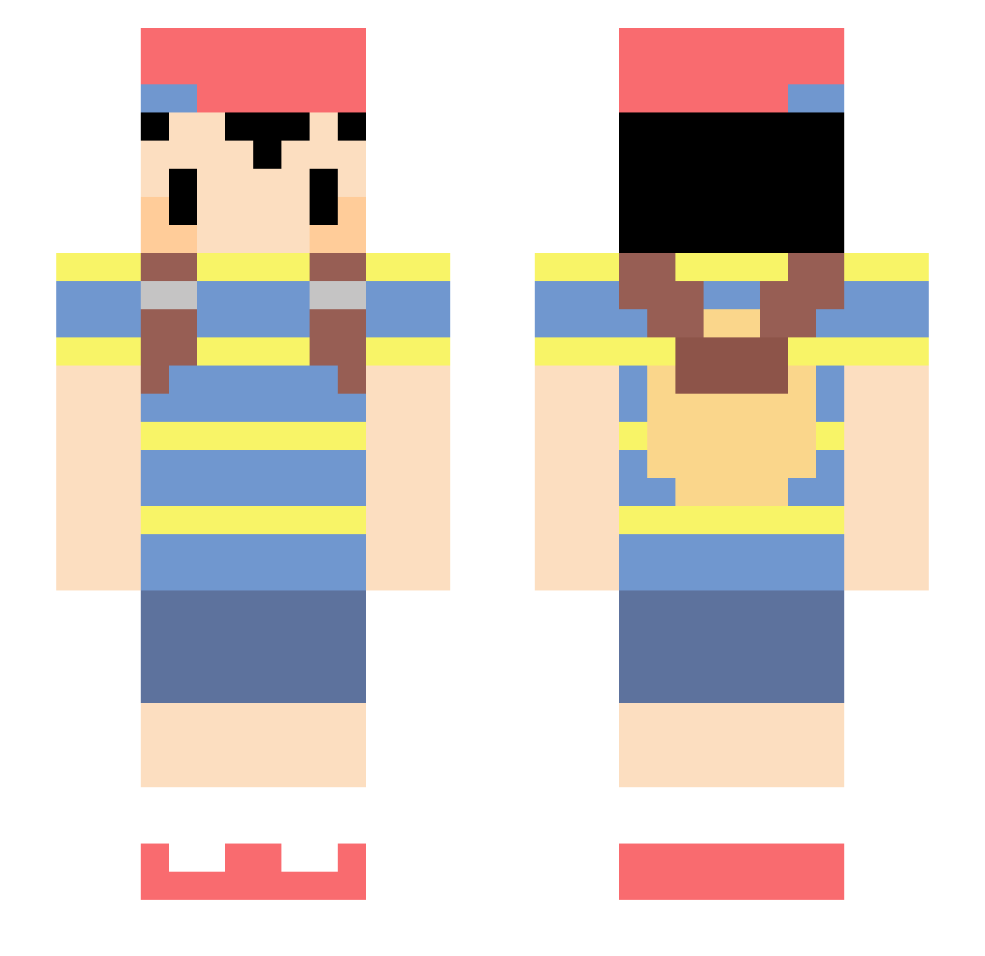 DelfinDomestico Minecraft skin, front and back view