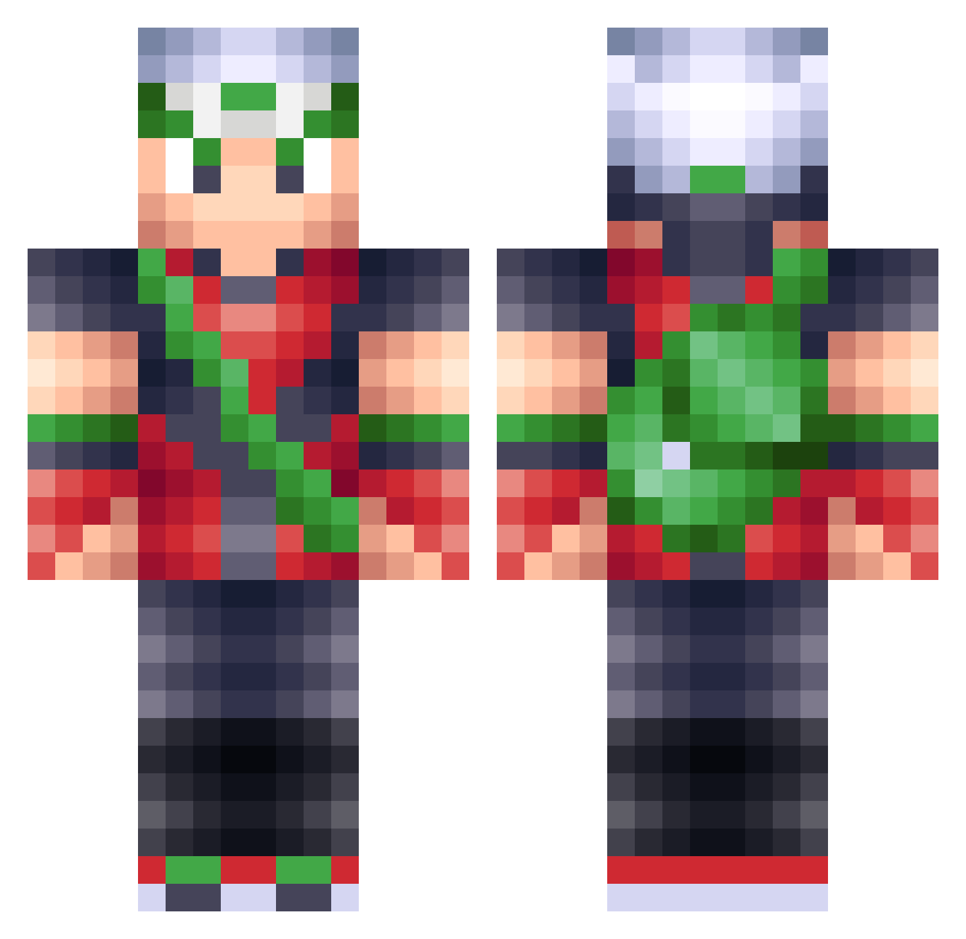 Brucktruk Minecraft skin, front and back view