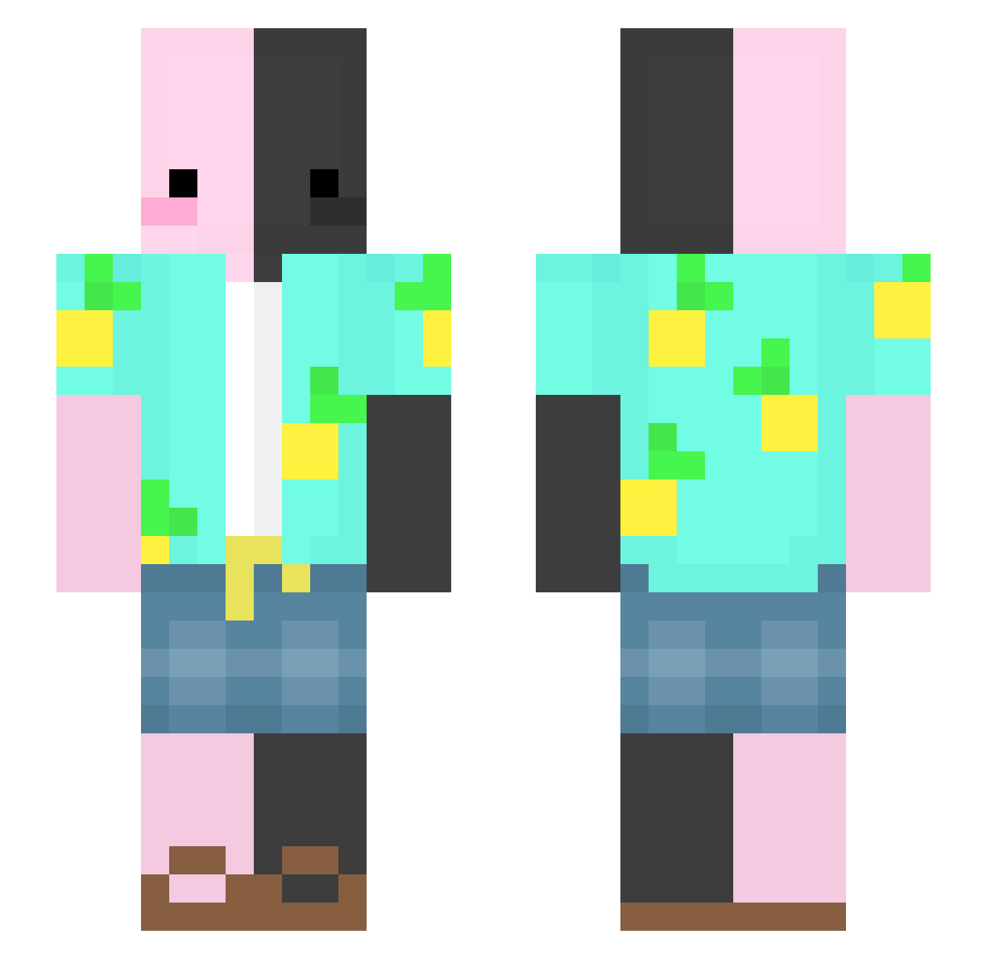 The_Potato Minecraft skin, front and back view