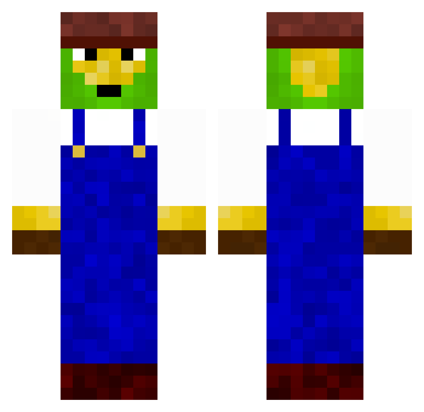 CornB0y Minecraft skin, front and back view