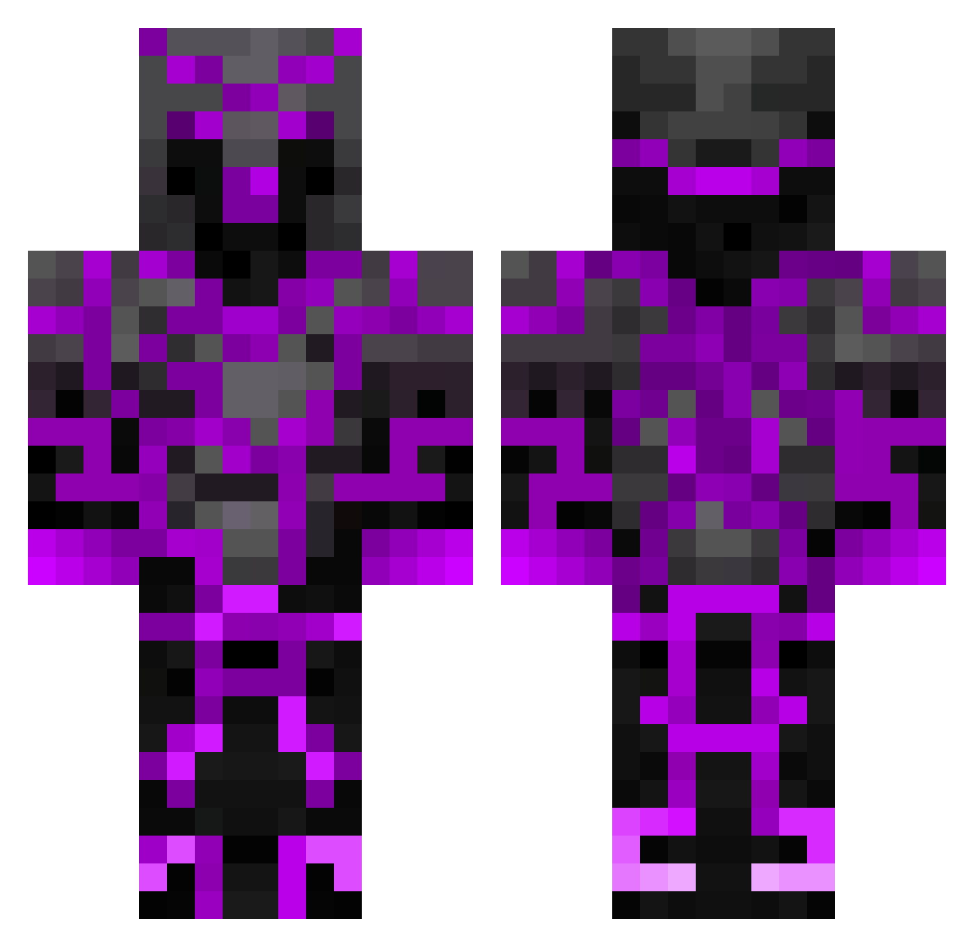 VenomDagger Minecraft skin, front and back view