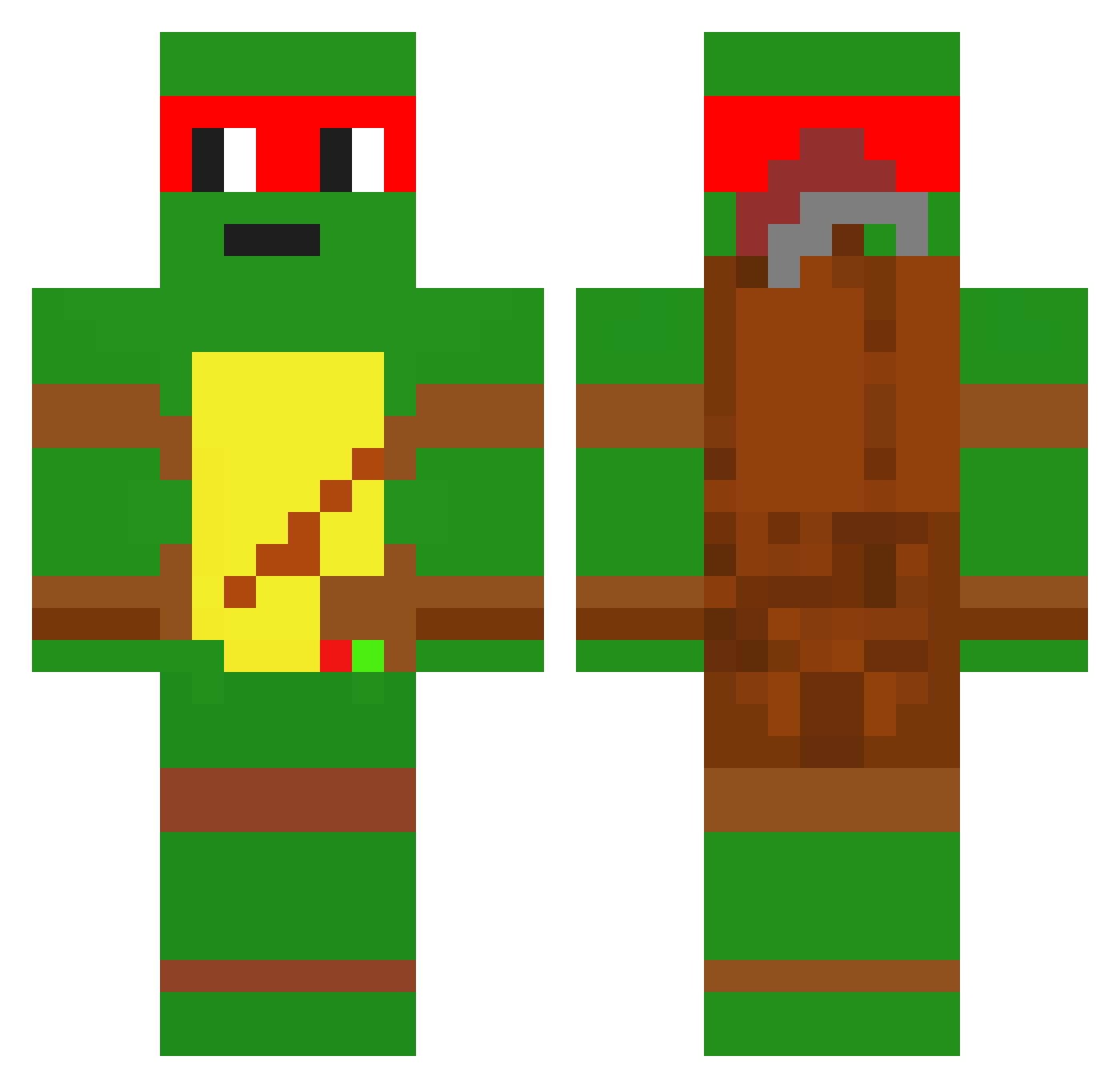 Broskeyy Minecraft skin, front and back view