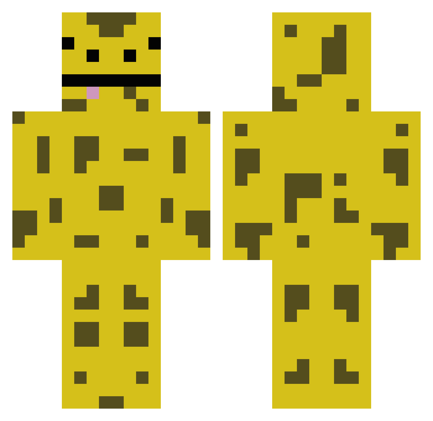 Lizards Minecraft skin, front and back view