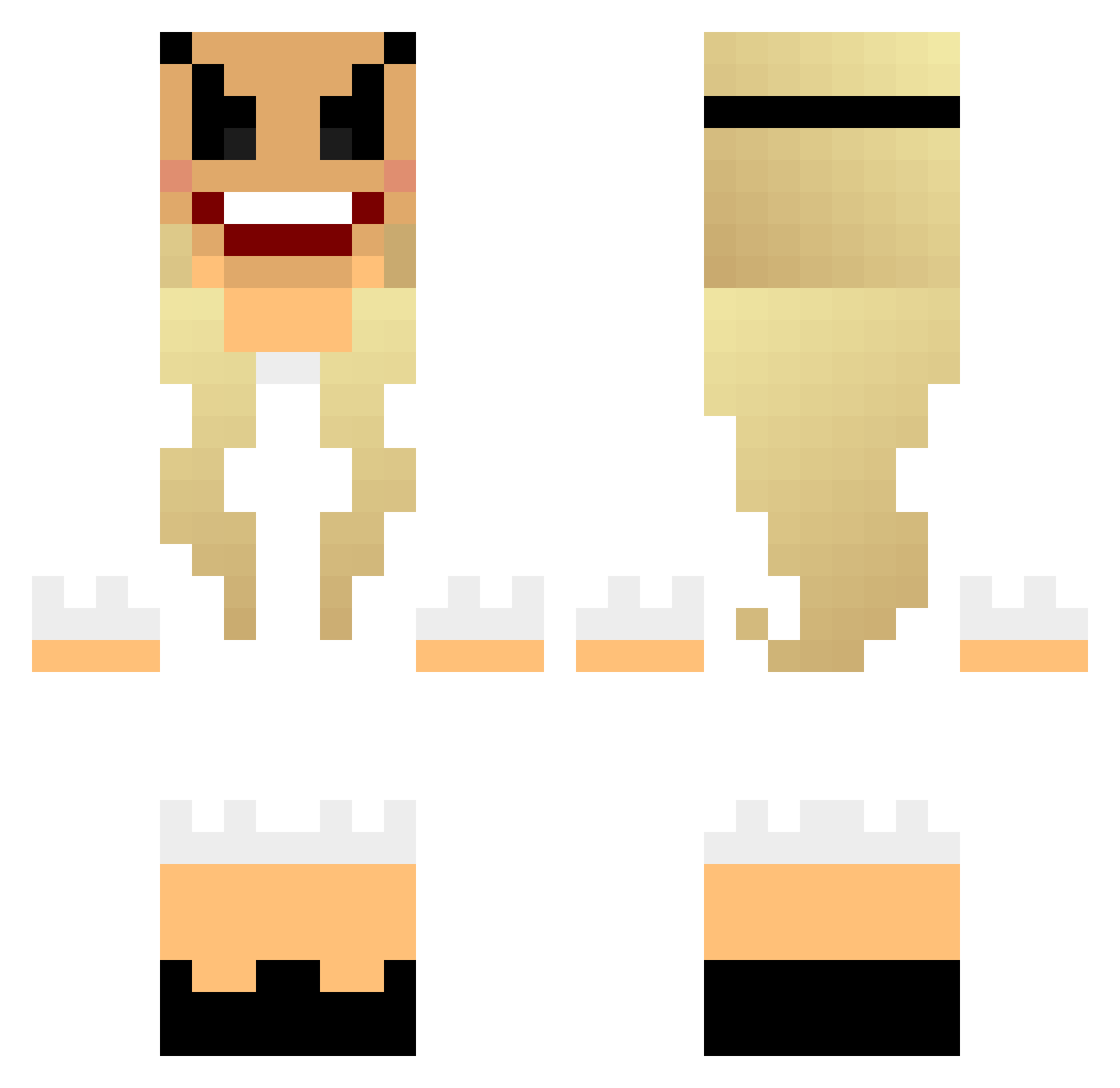 molla Minecraft skin, front and back view