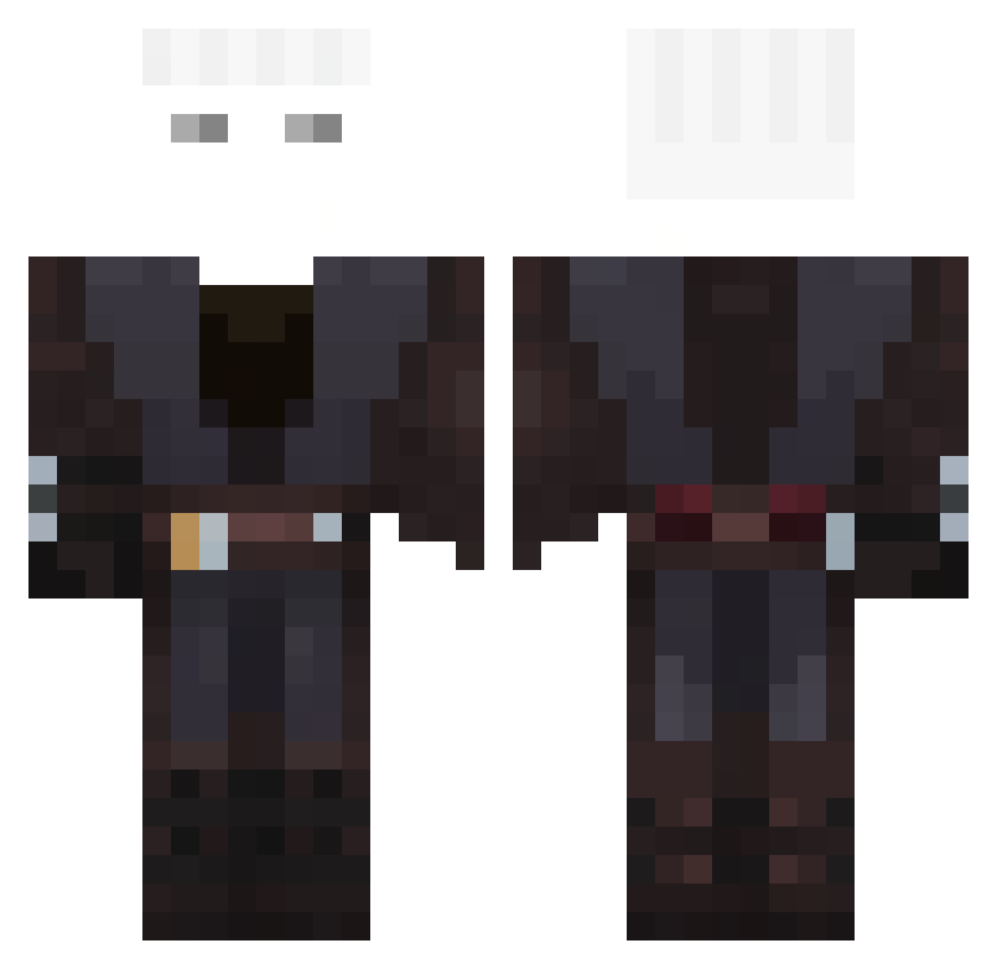 __HANGMAN Minecraft skin, front and back view