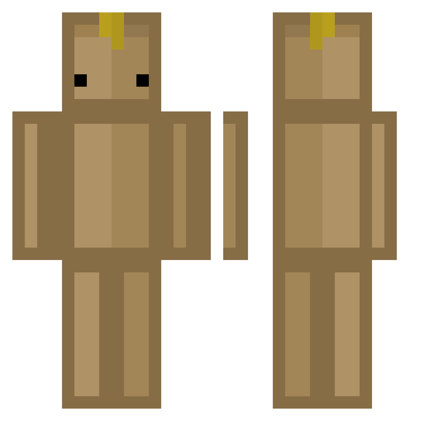 T_Dino Minecraft skin, front and back view