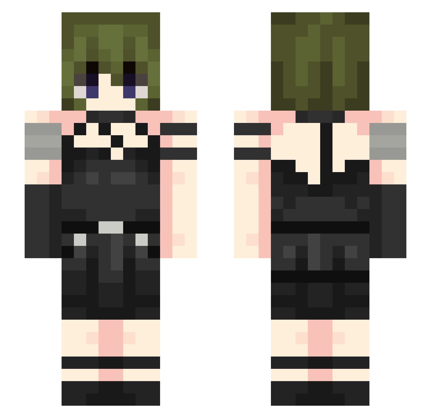 Totalas Minecraft skin, front and back view