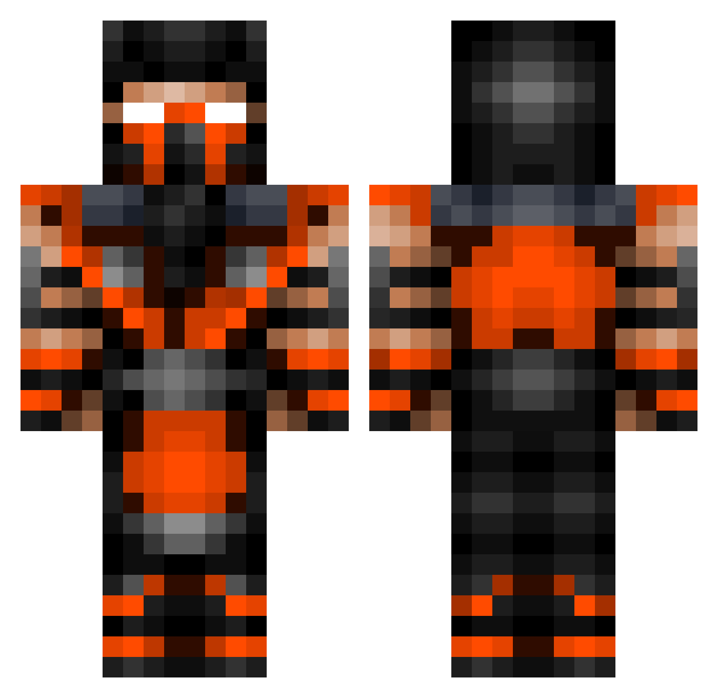 Vionics Minecraft skin, front and back view